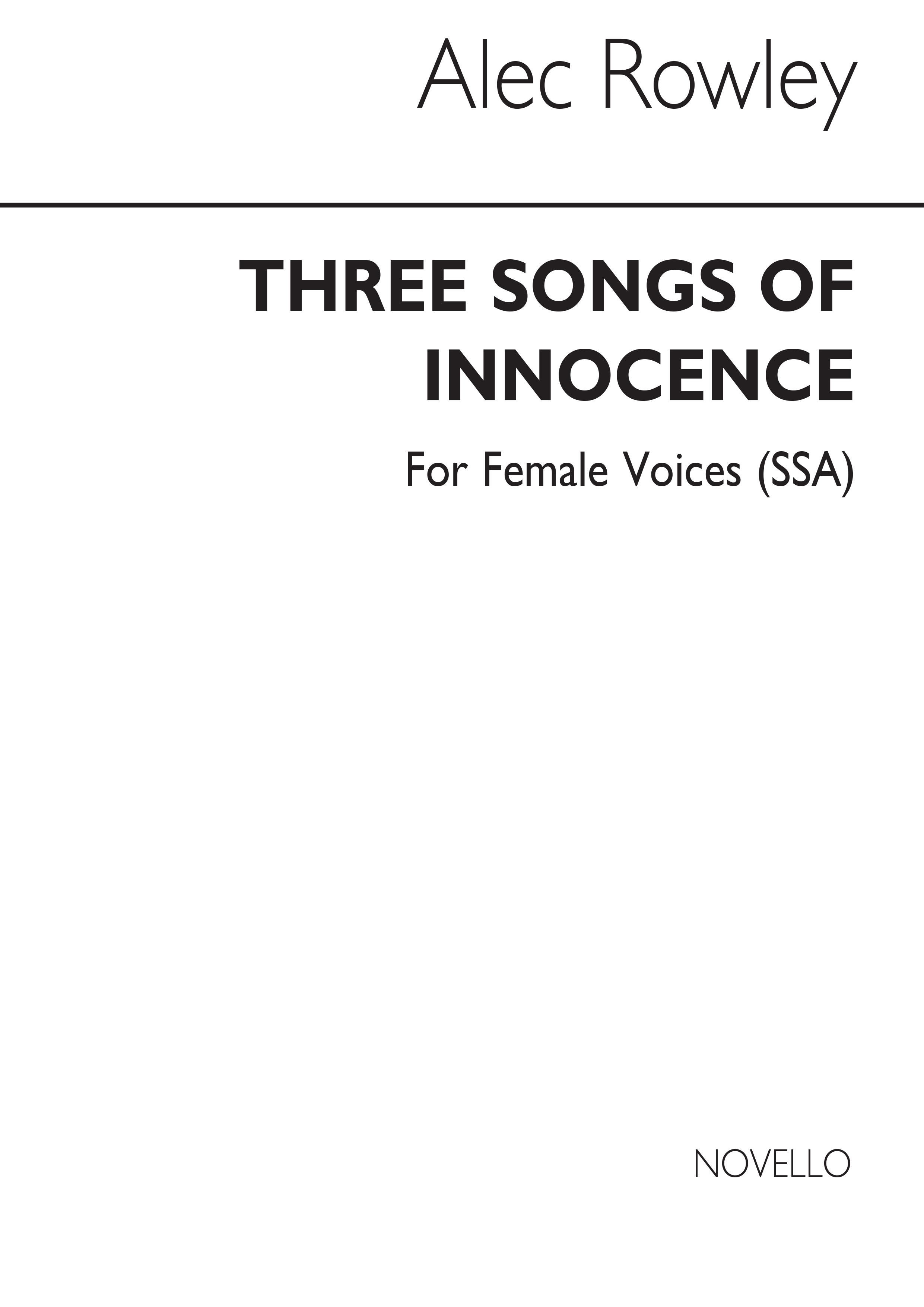 Alec Rowley: Three Songs Of Innocence (SSA)