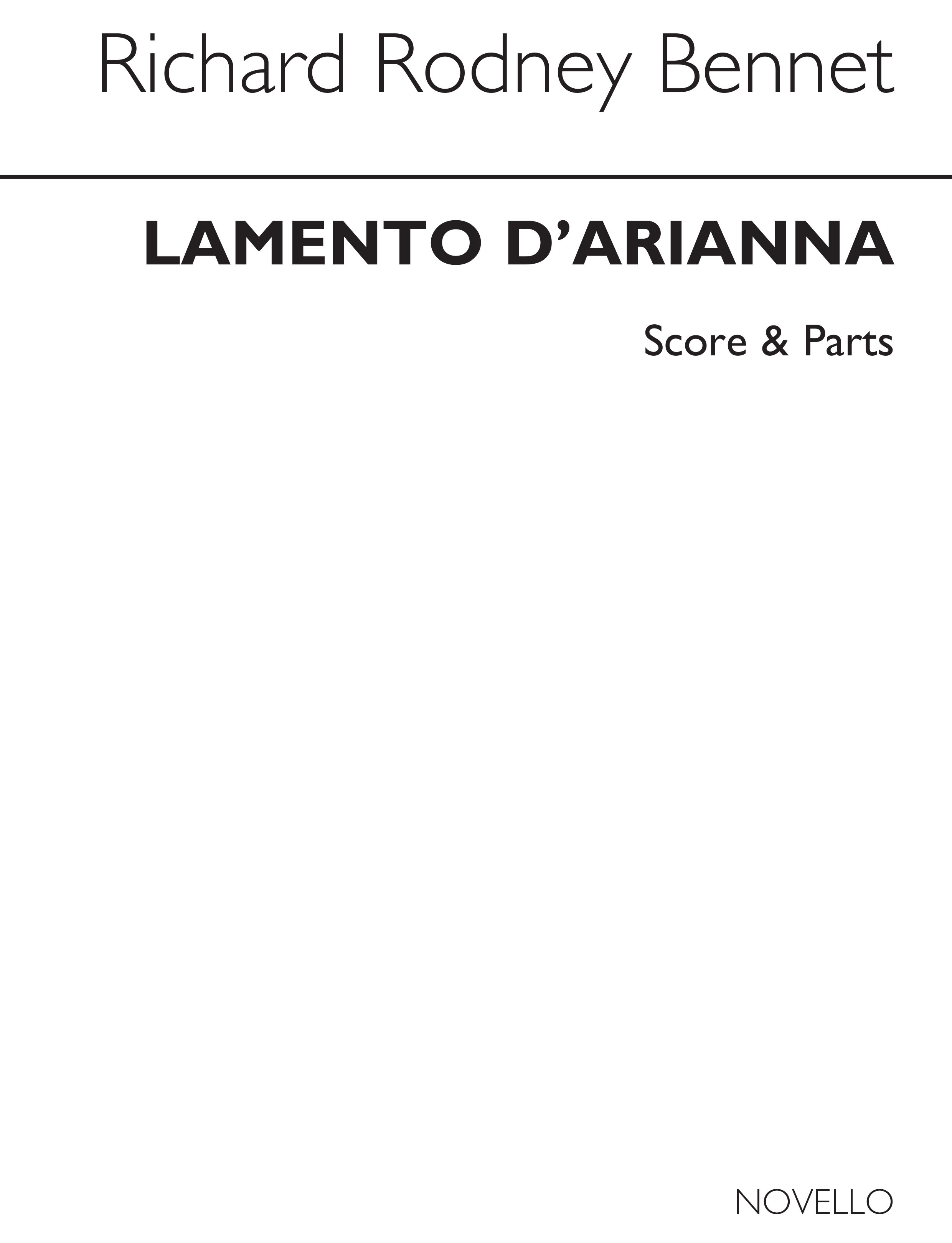 RR Bennett: Lamento D'arianna for String Quartet