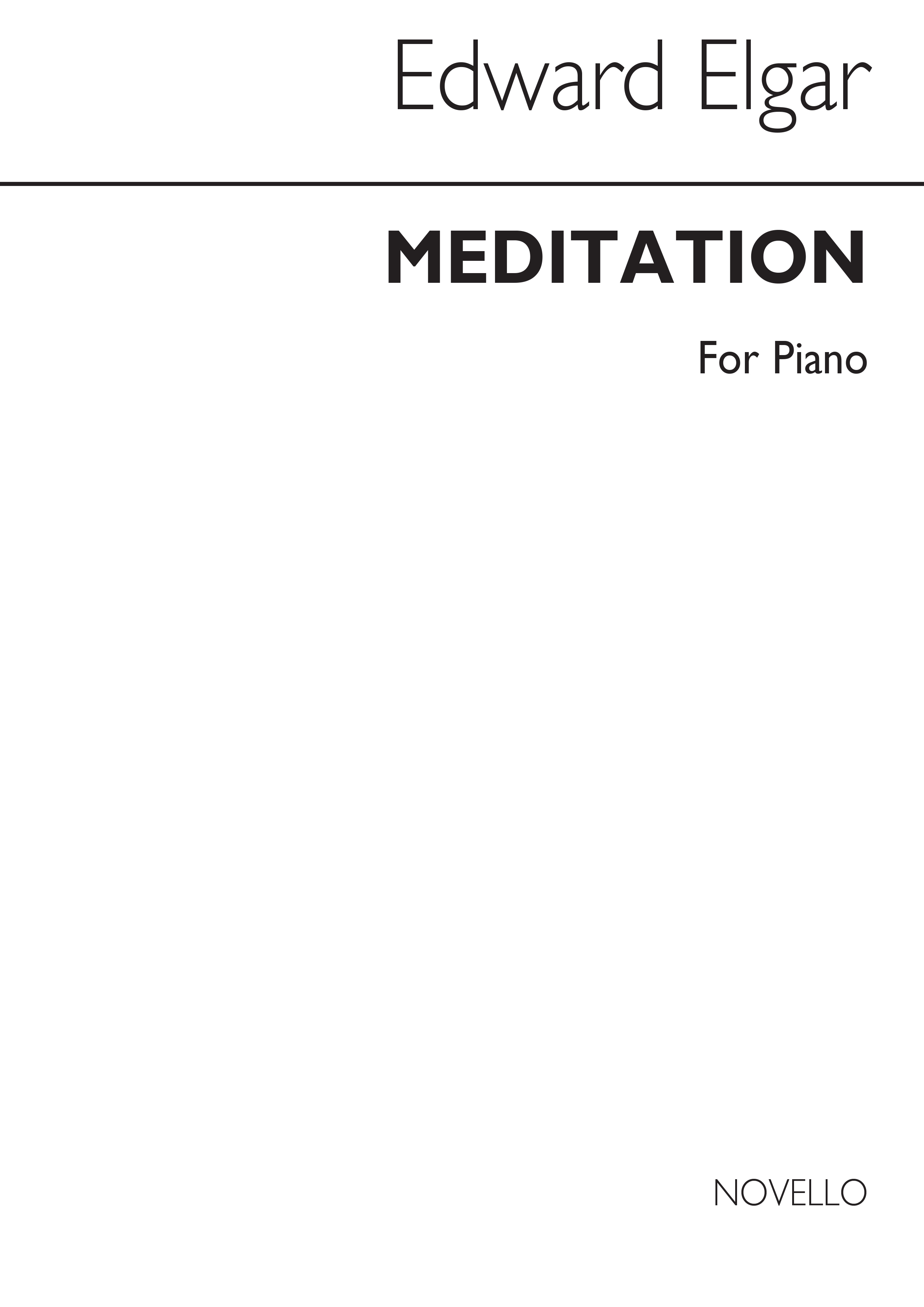 Elgar: Meditation From The Light Of Life for Piano Solo