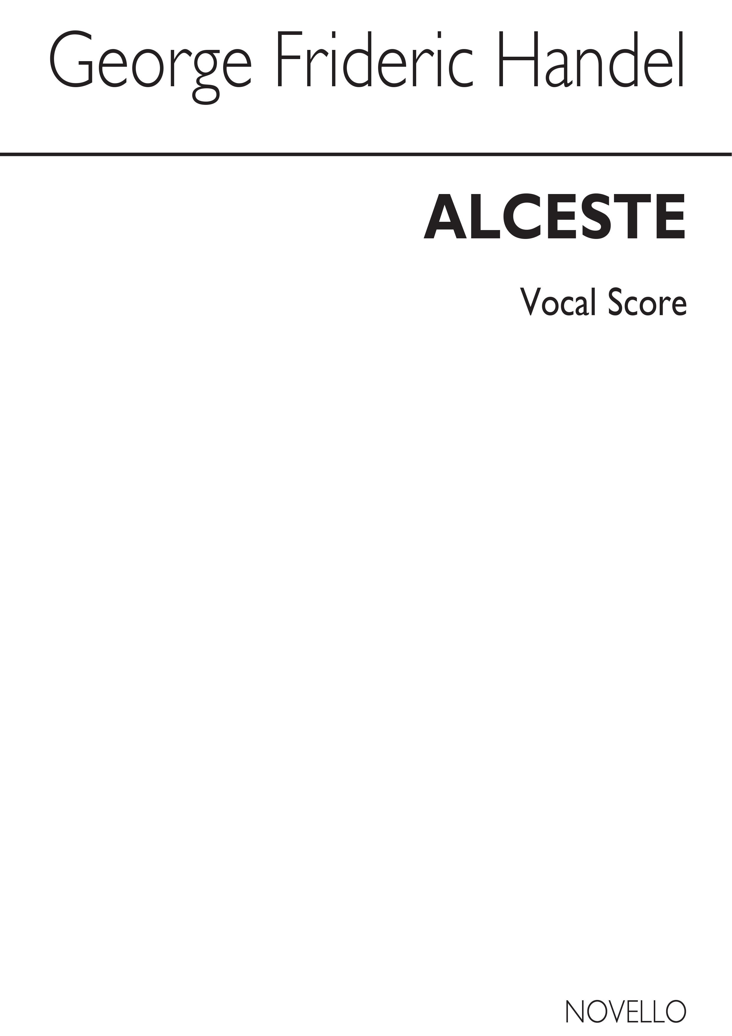 Handel: Alceste Vocal Score