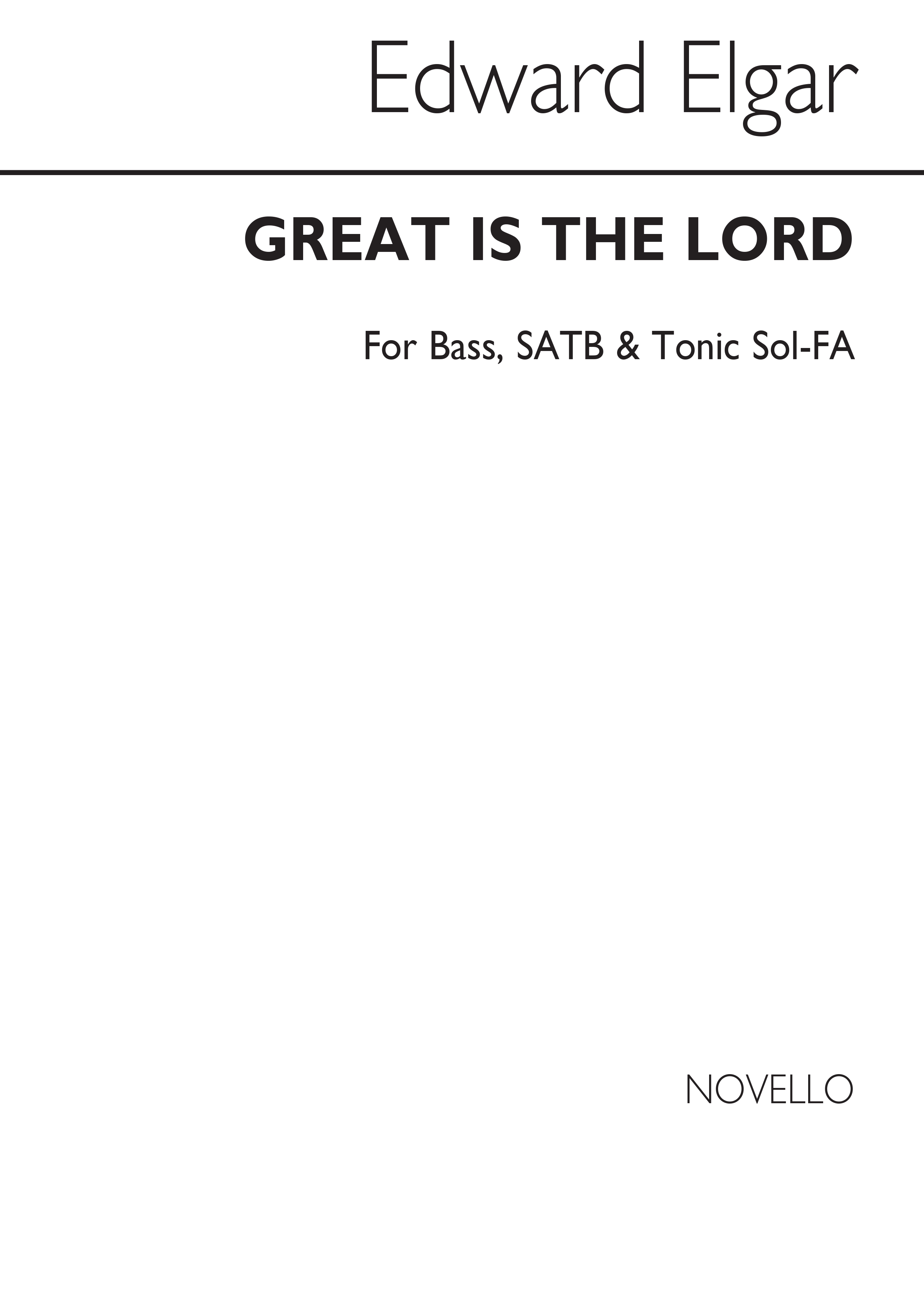 Edward Elgar: Great Is The Lord - Psalm 48 (Bass Solo/SATB)