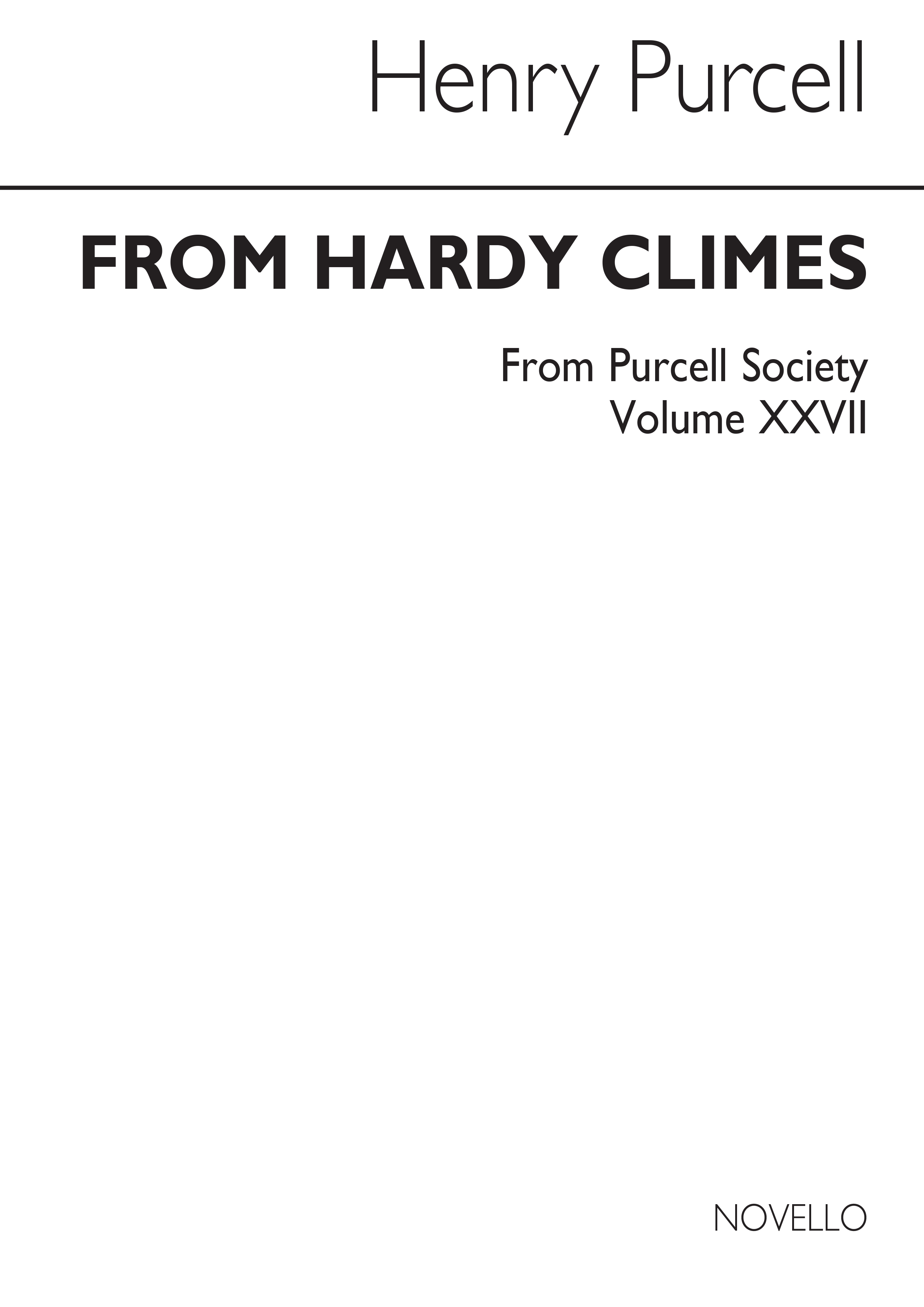 Henry Purcell: From Hardy Climes (Full Score)