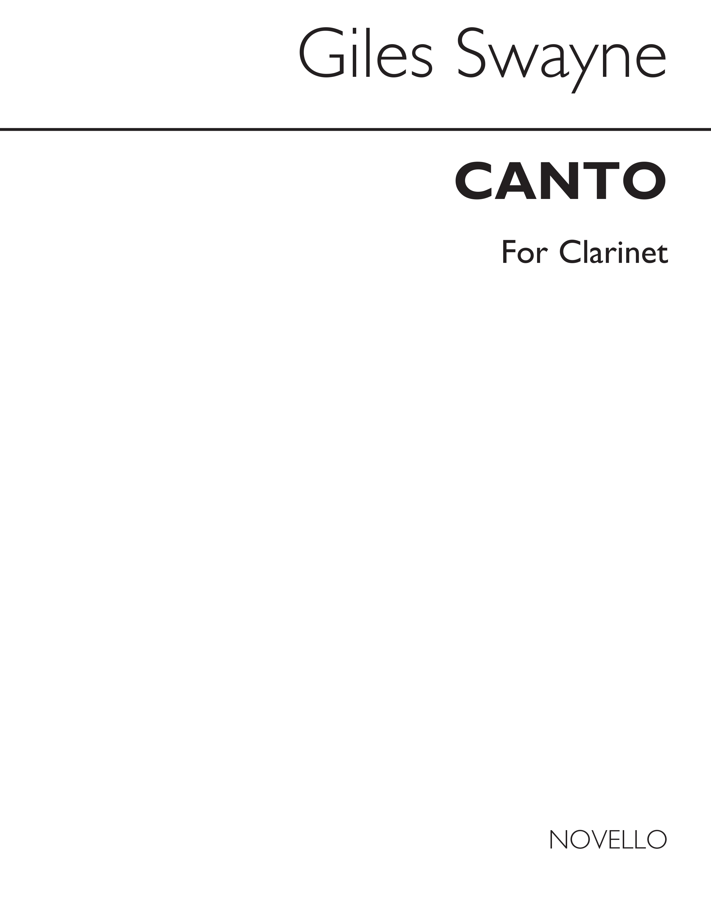 Giles Swayne: Canto For Clarinet