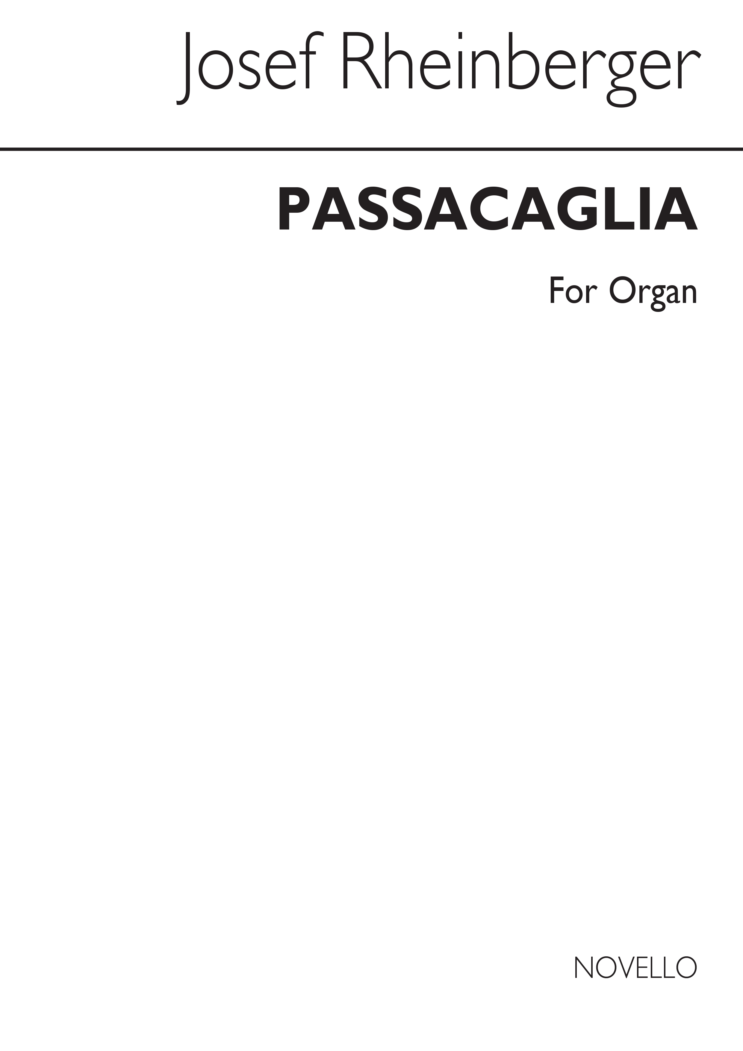 Rheinberger, J Passacaglia In E Minor Organ No.10 From 12 Meditations