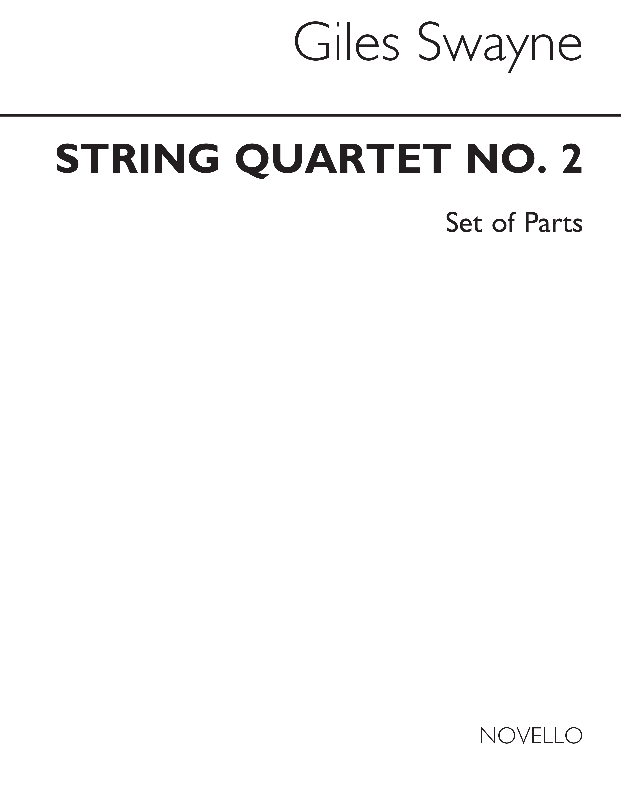 Swayne, G String Quartet No 2 Parts Only