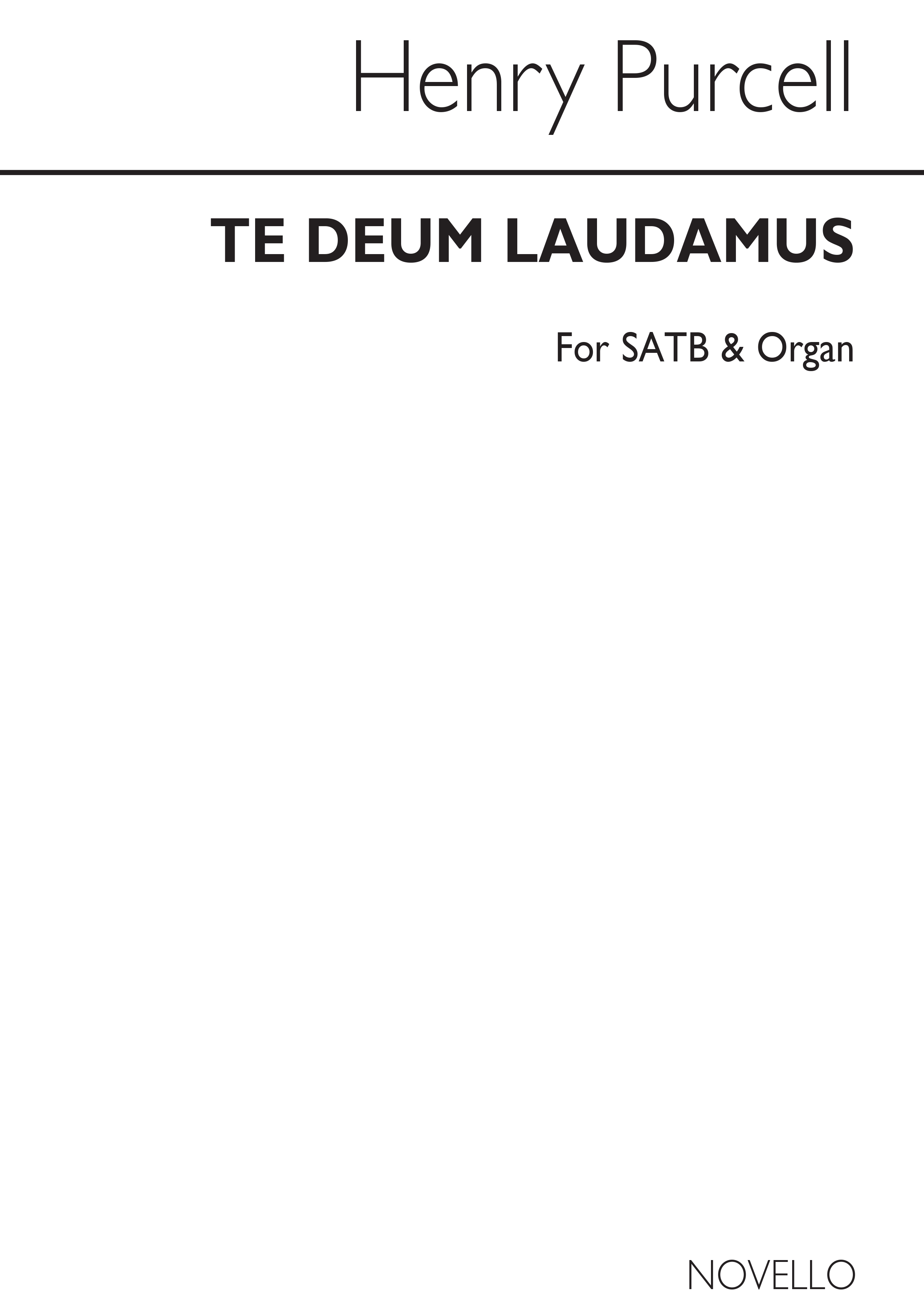 Purcell, H Te Deum Laudamus In B Flat Satb And Organ