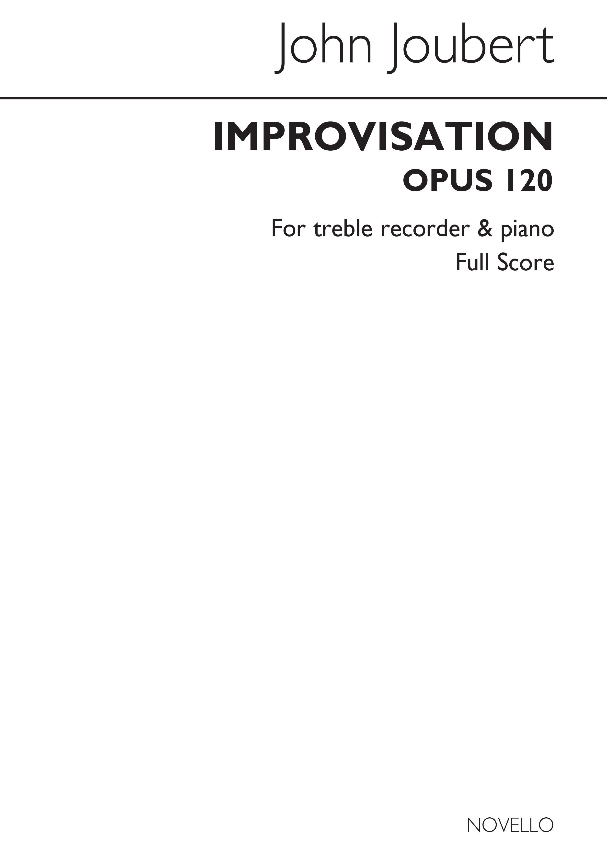 Joubert, J Improvisation Treble Recorder And Piano