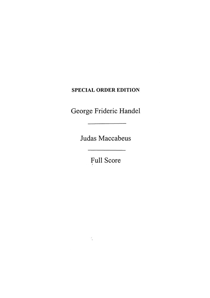 G.F. Handel: Judas Maccabeus (Mozart) Full Score