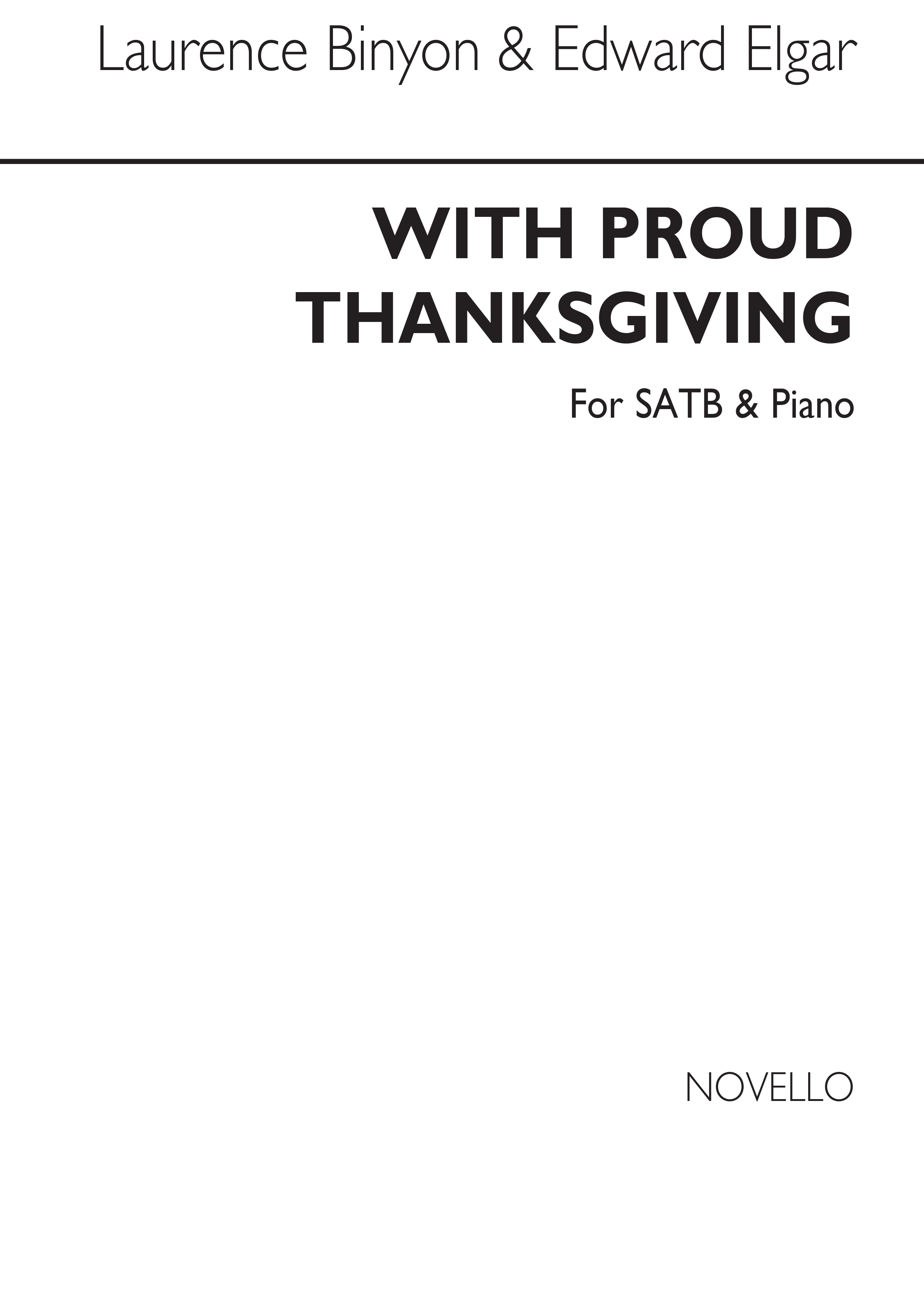 Edward Elgar: With Proud Thanksgiving (Vocal Score)