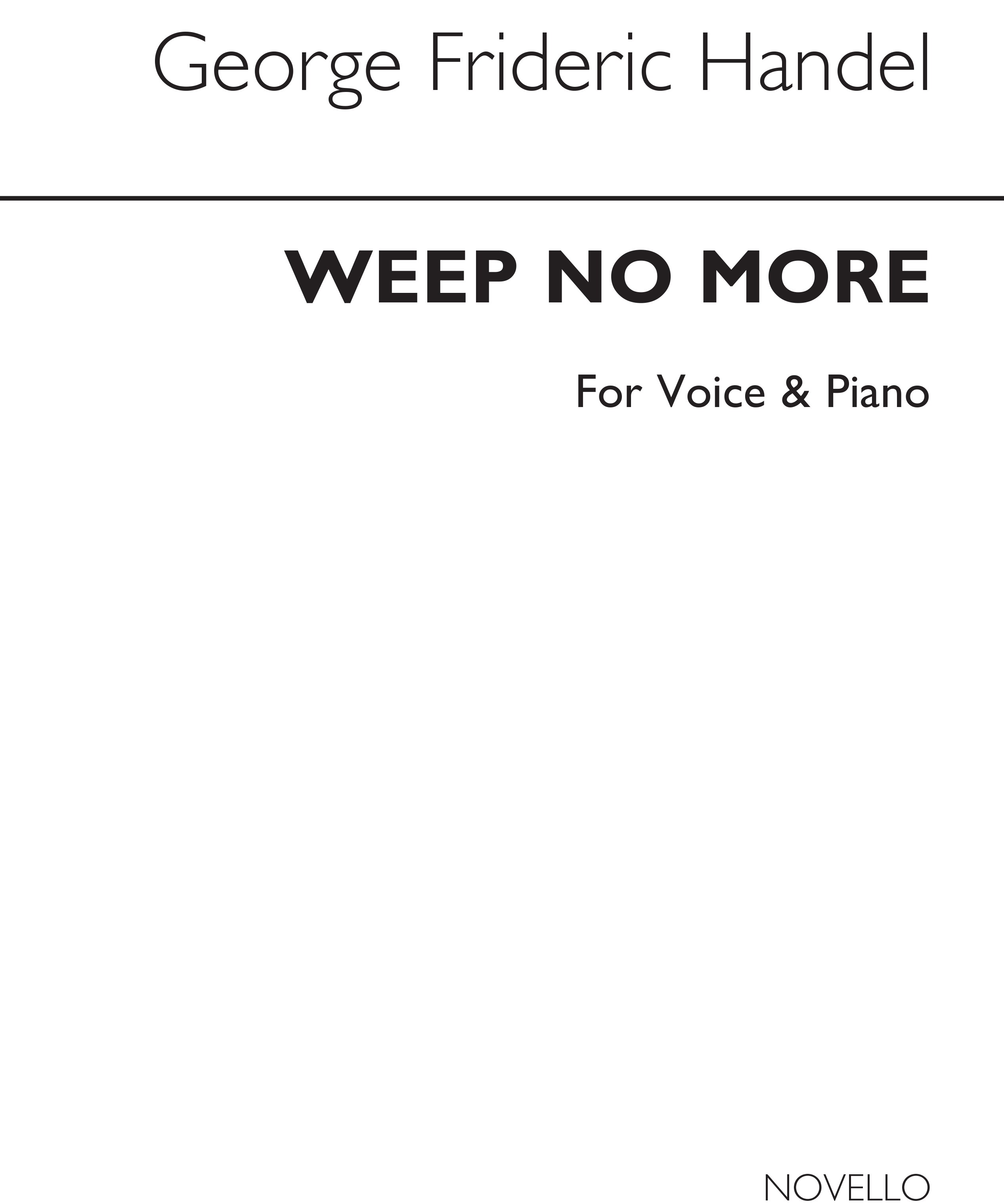 Handel, Gf Weep No More In Bb Alto/Piano