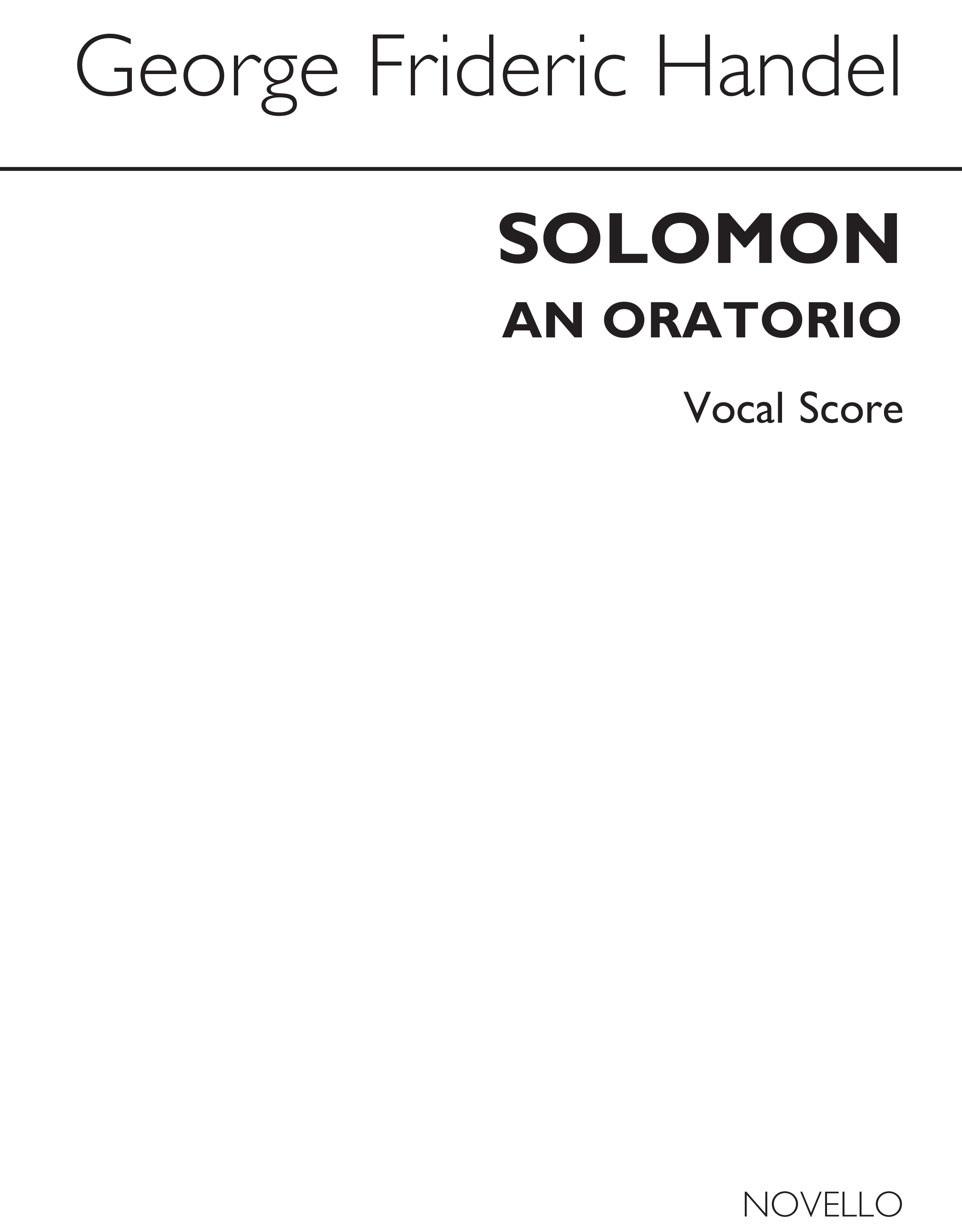 G.F. Handel: Solomon - Vocal Score (Diack)