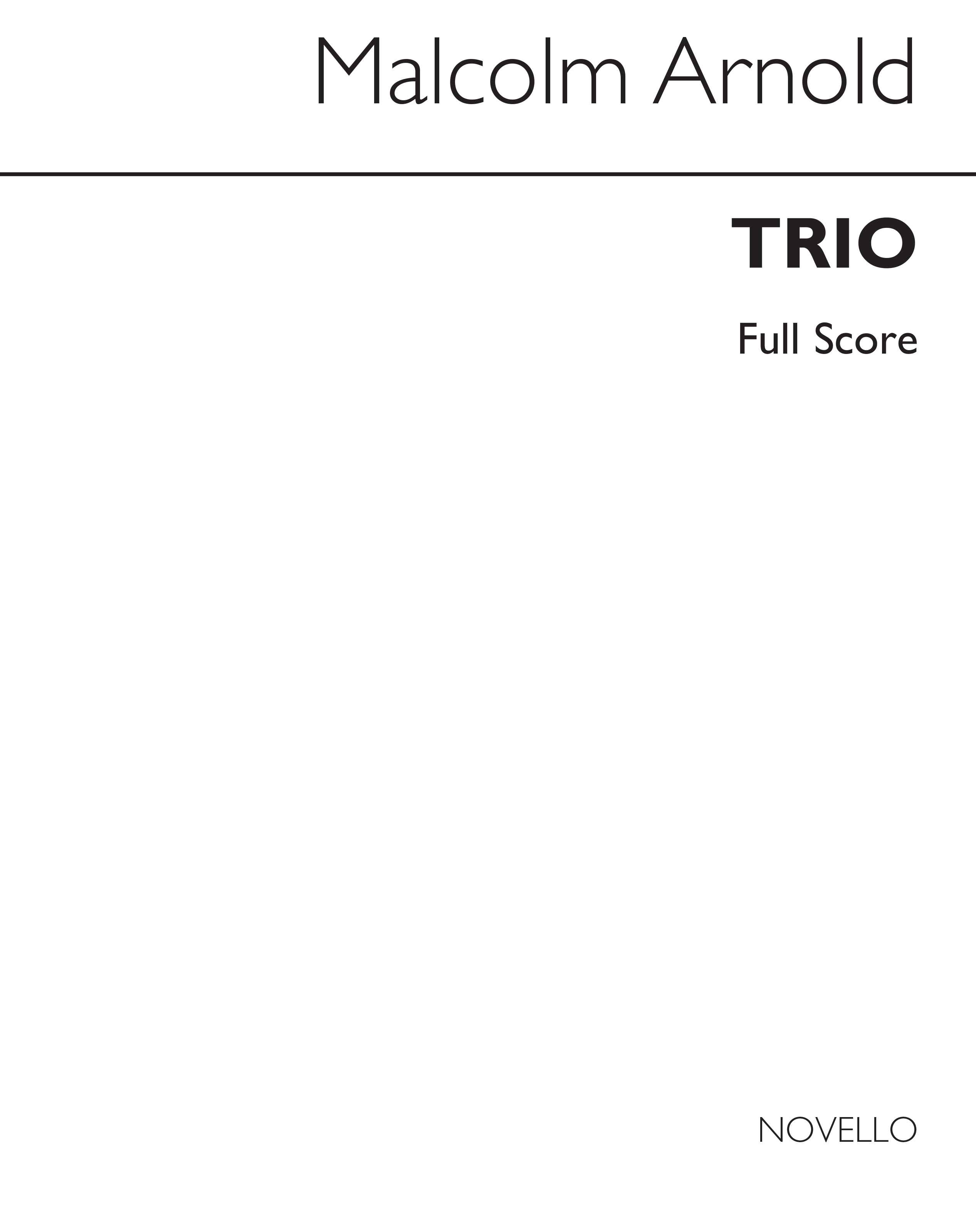 Malcolm Arnold: Trio Op.6 (Score)