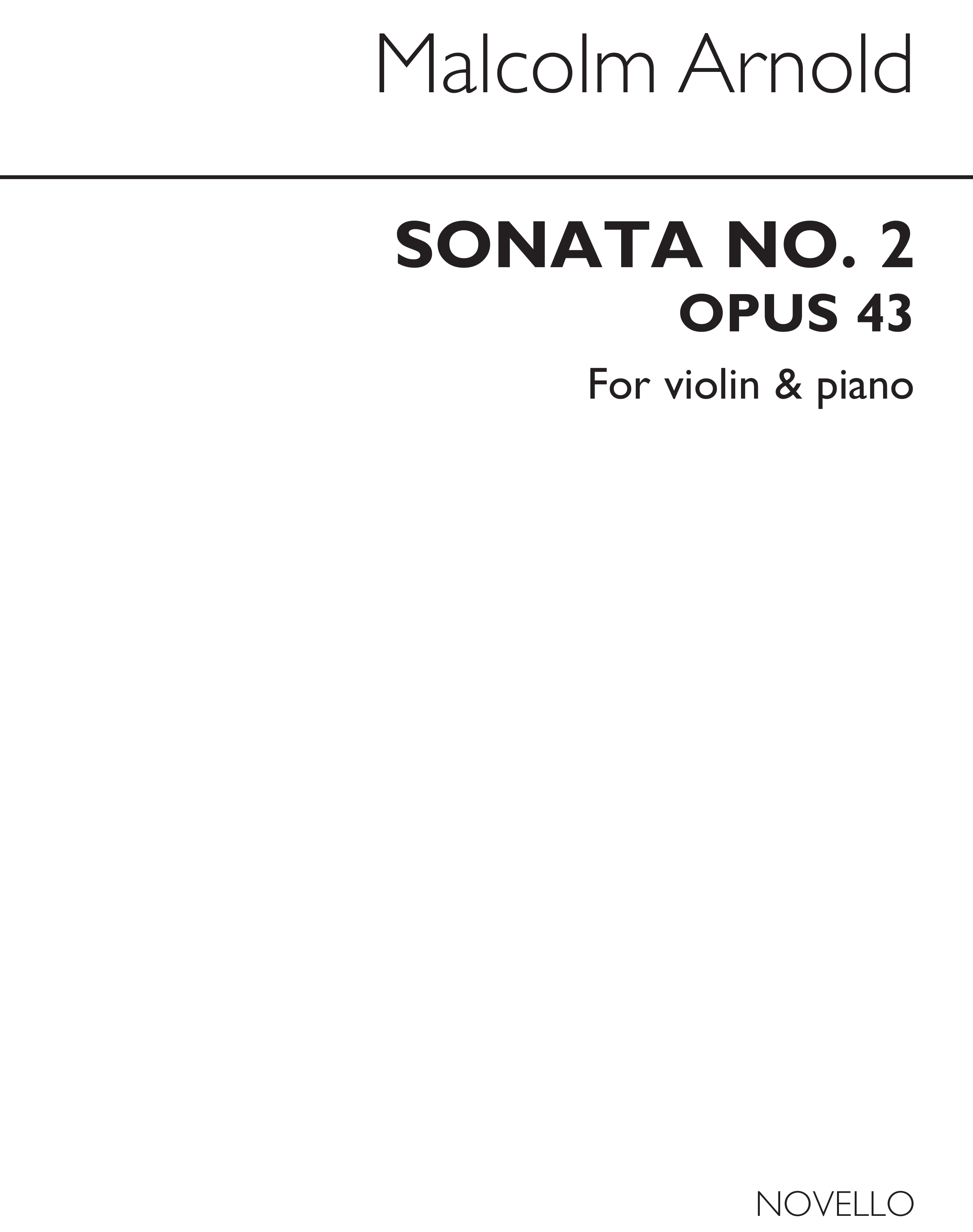 Malcolm Arnold: Sonata No.2 Op.43 (Violin And Piano)