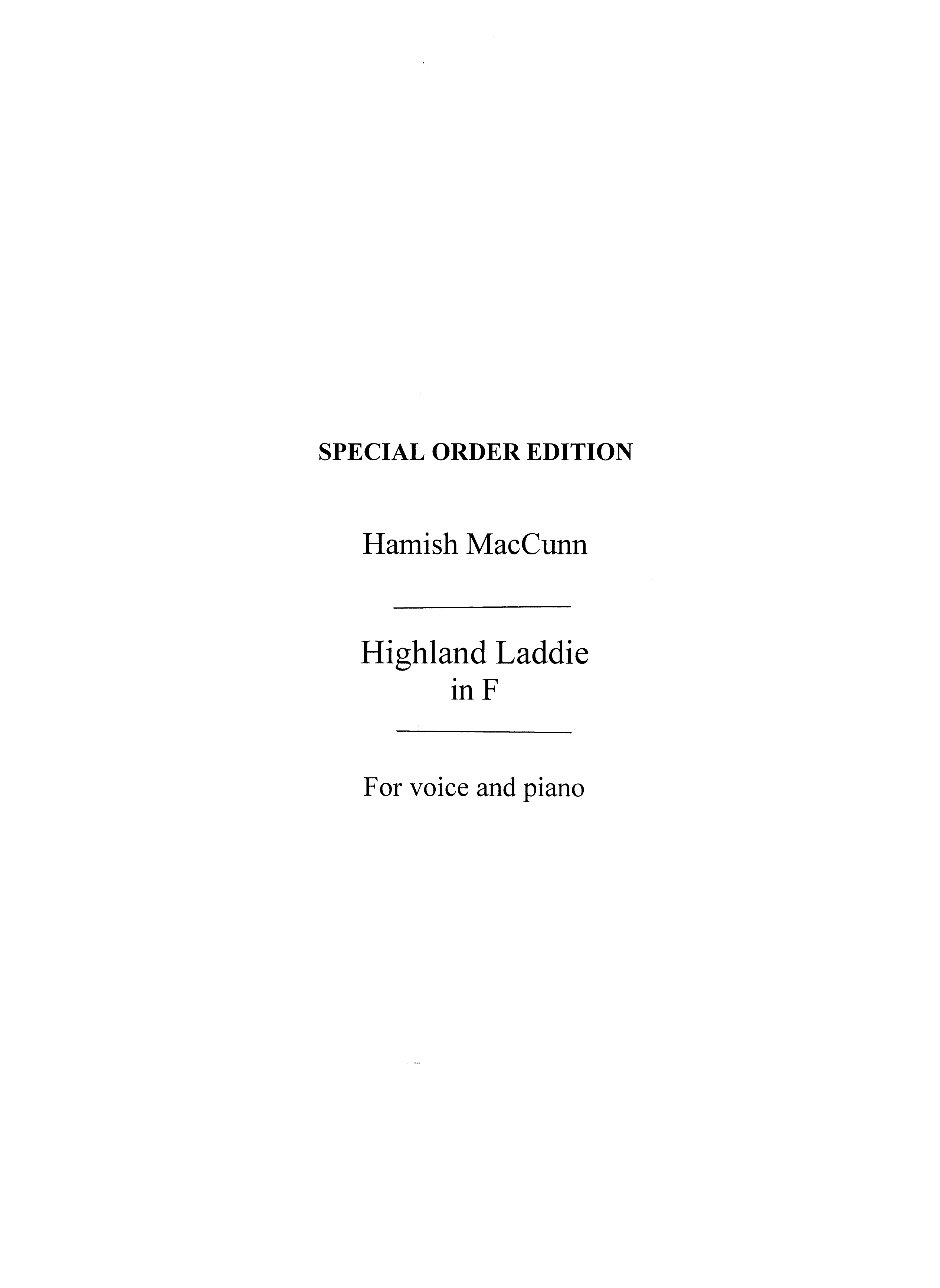 Hamish MacCunn: Highland Laddie