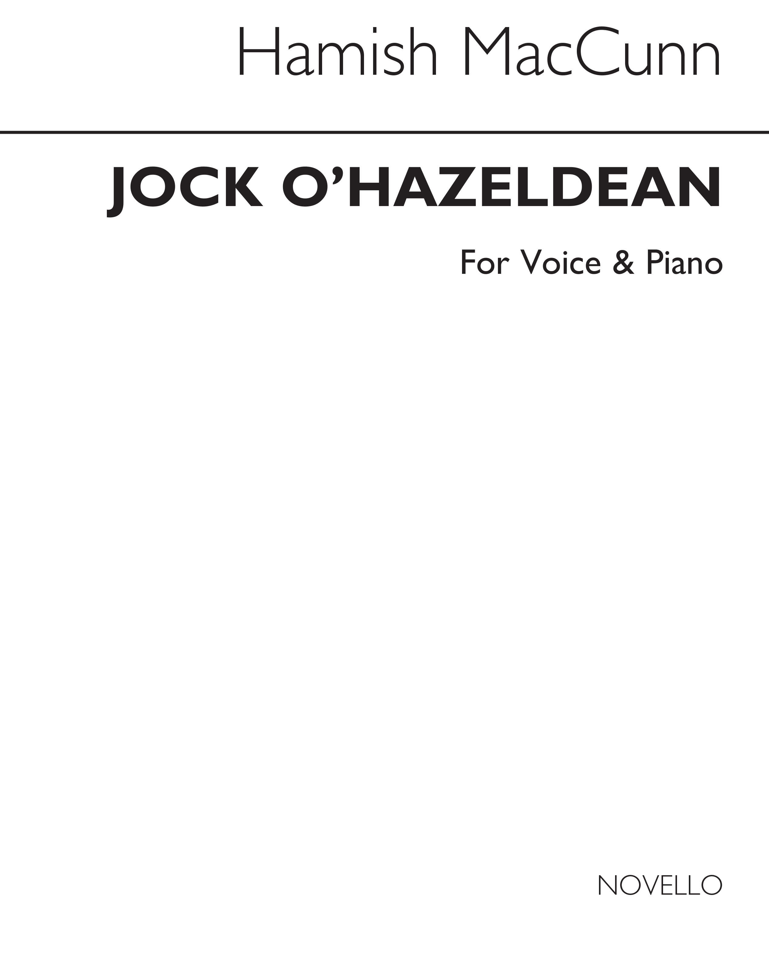 Hamish Maccunn: Jock O' Hazeldean Voice/Piano (Key-f)