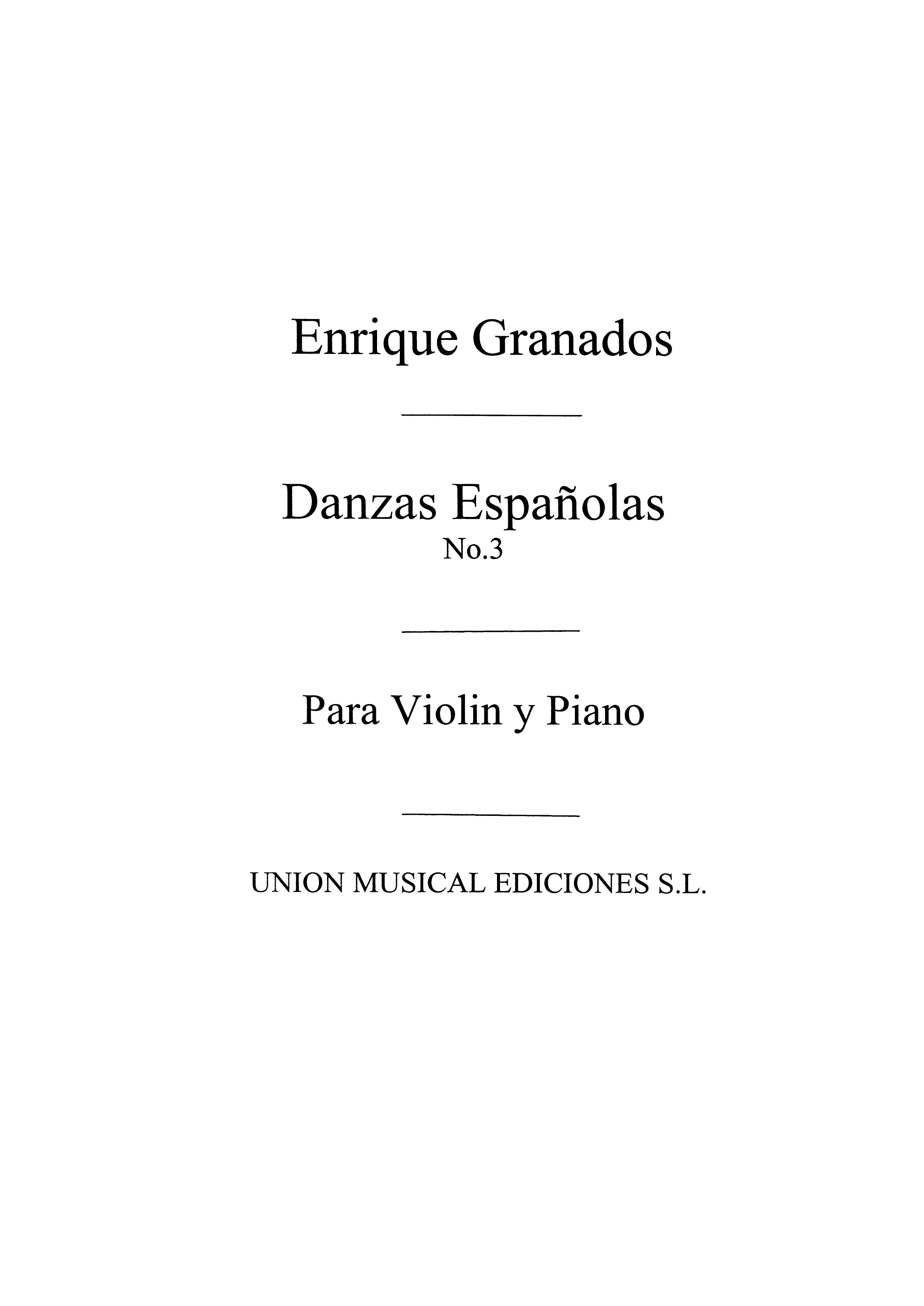 Granados: Danza Espanola No.3 Fandango for Violin and Piano