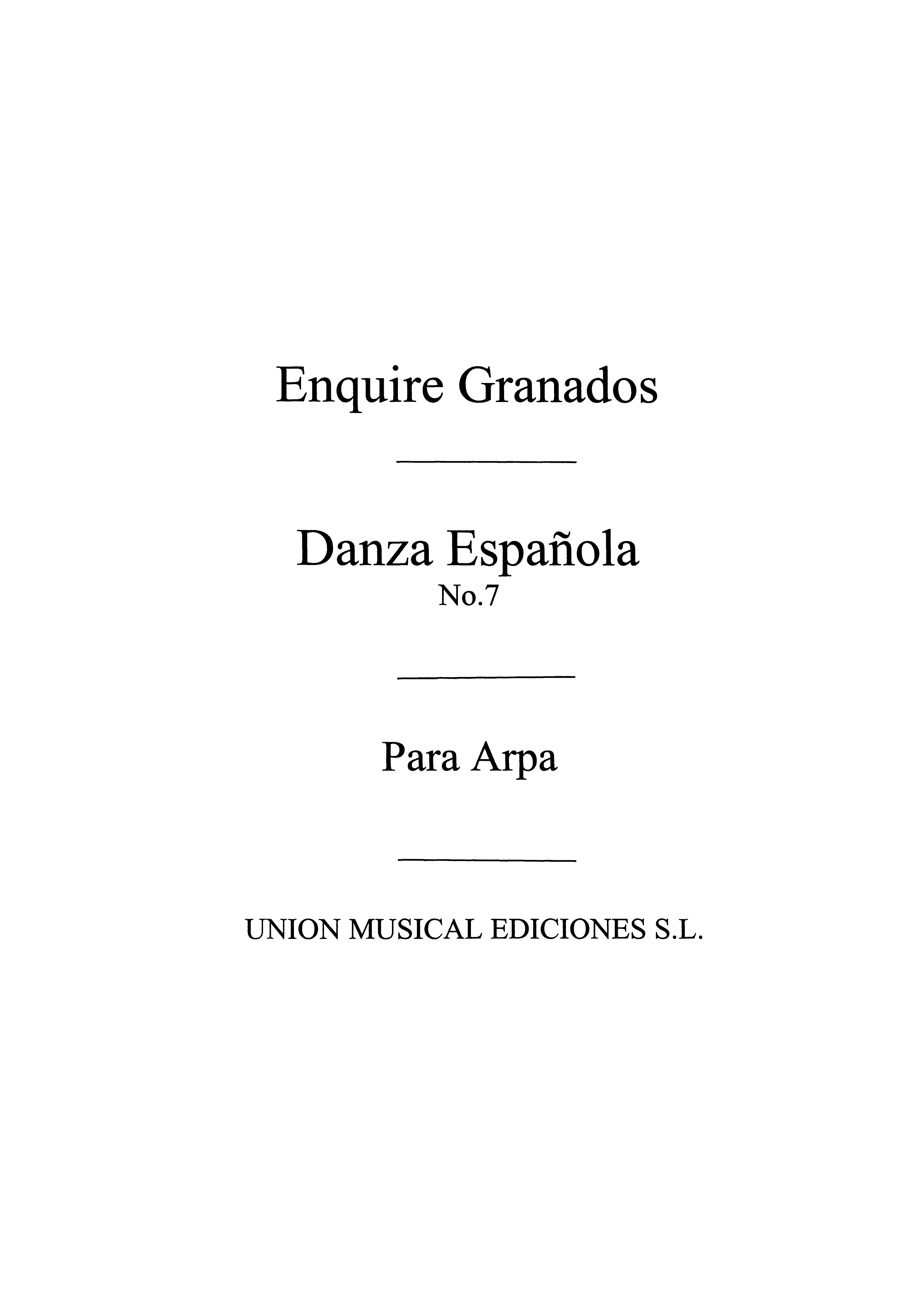 Granados: Danza Espanola No.7 Valenciana for Harp