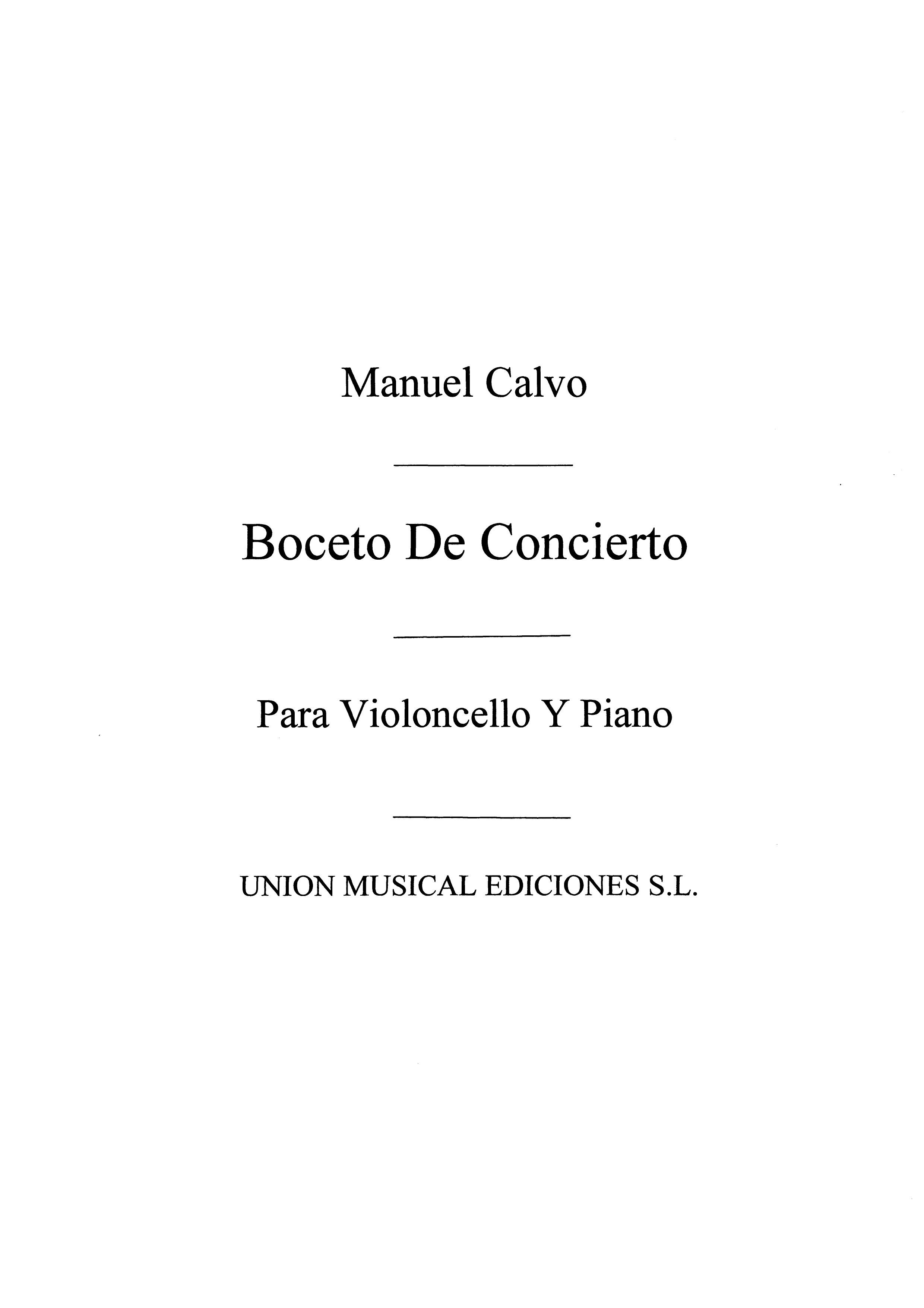 Calvo: Boceto De Concierto