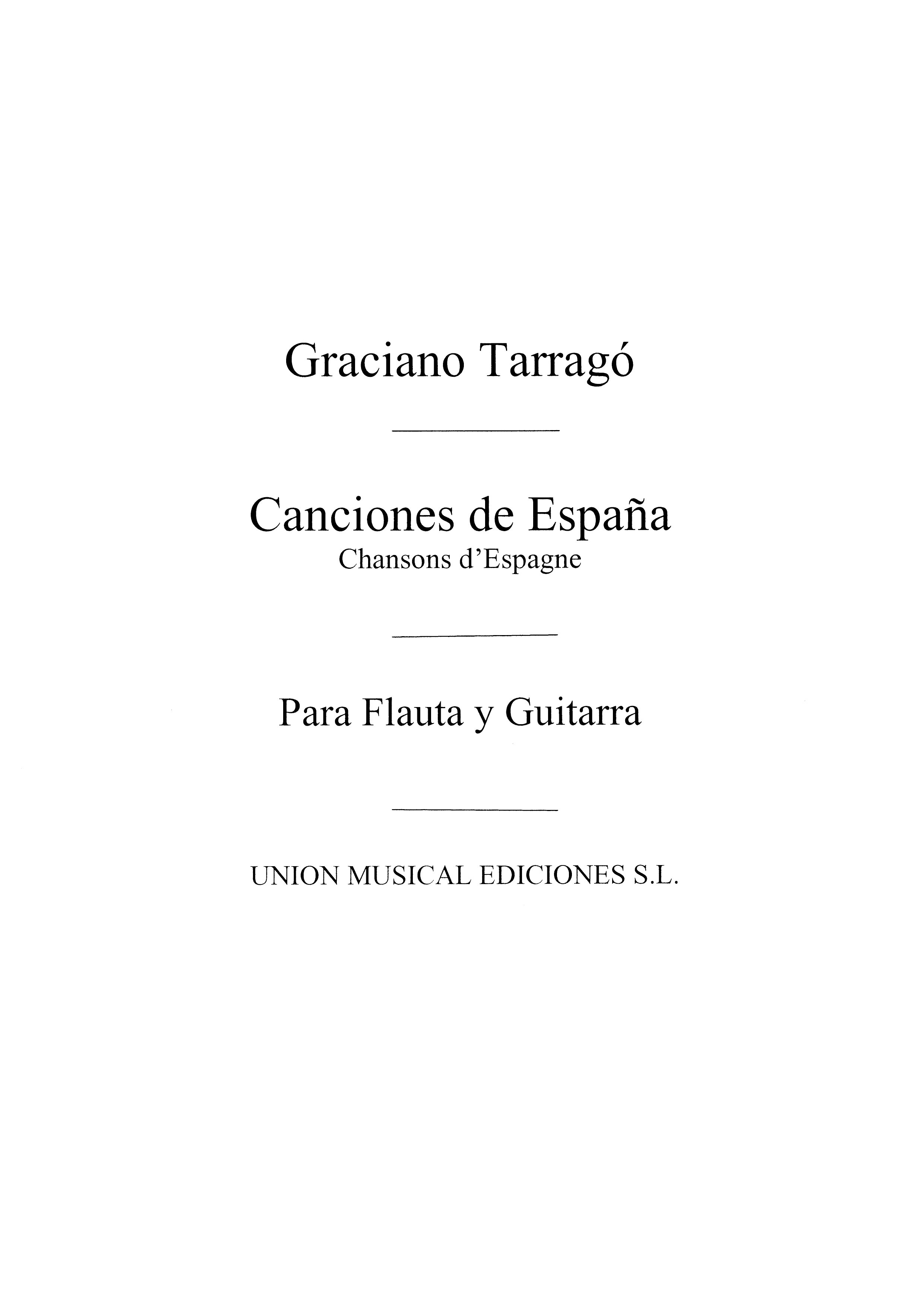 Tarrago Canciones De Espana