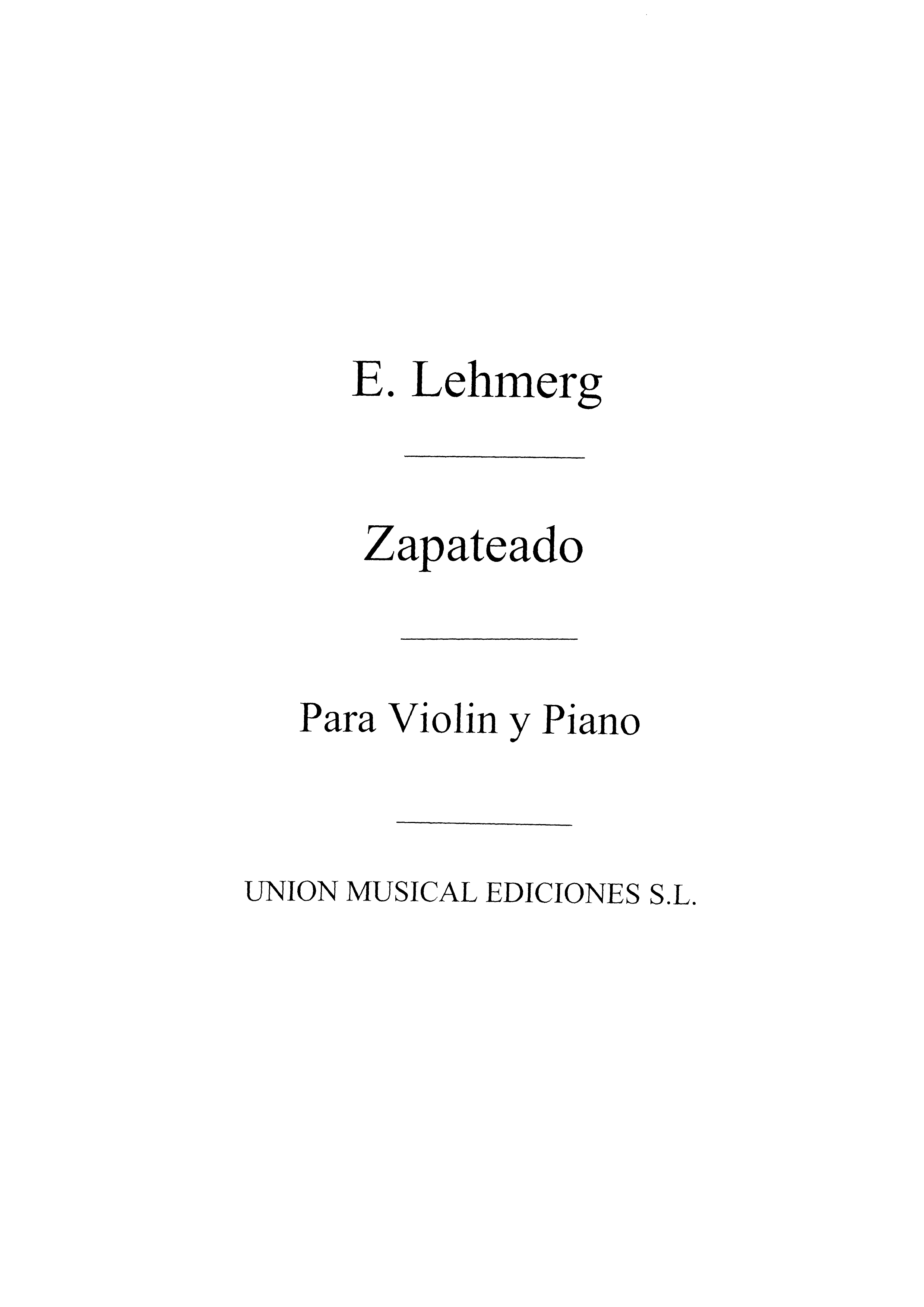 Lehmberg: Zapateado for Violin and Piano