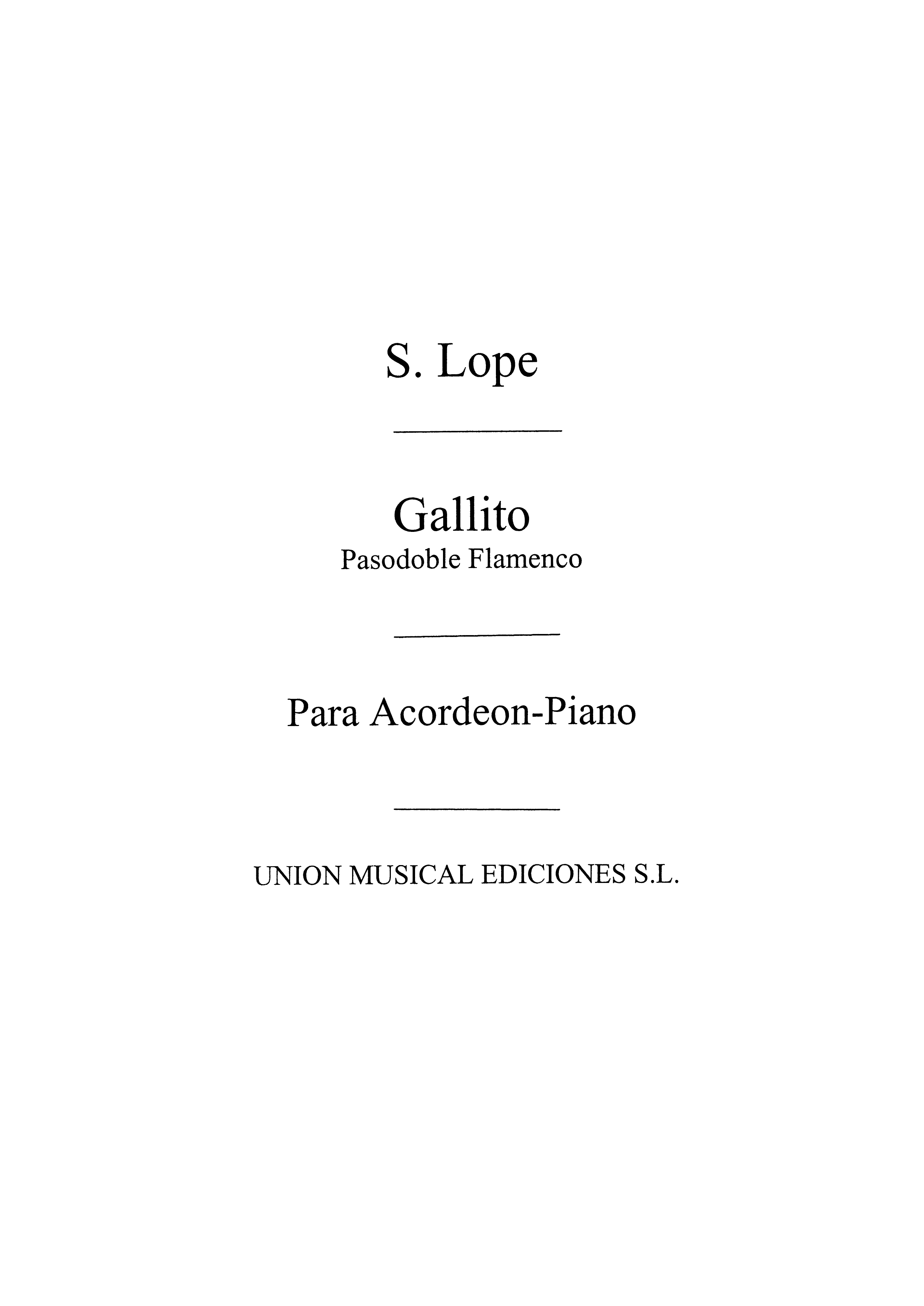 Lope: Gallito, Pasodoble (Biok) for Accordion