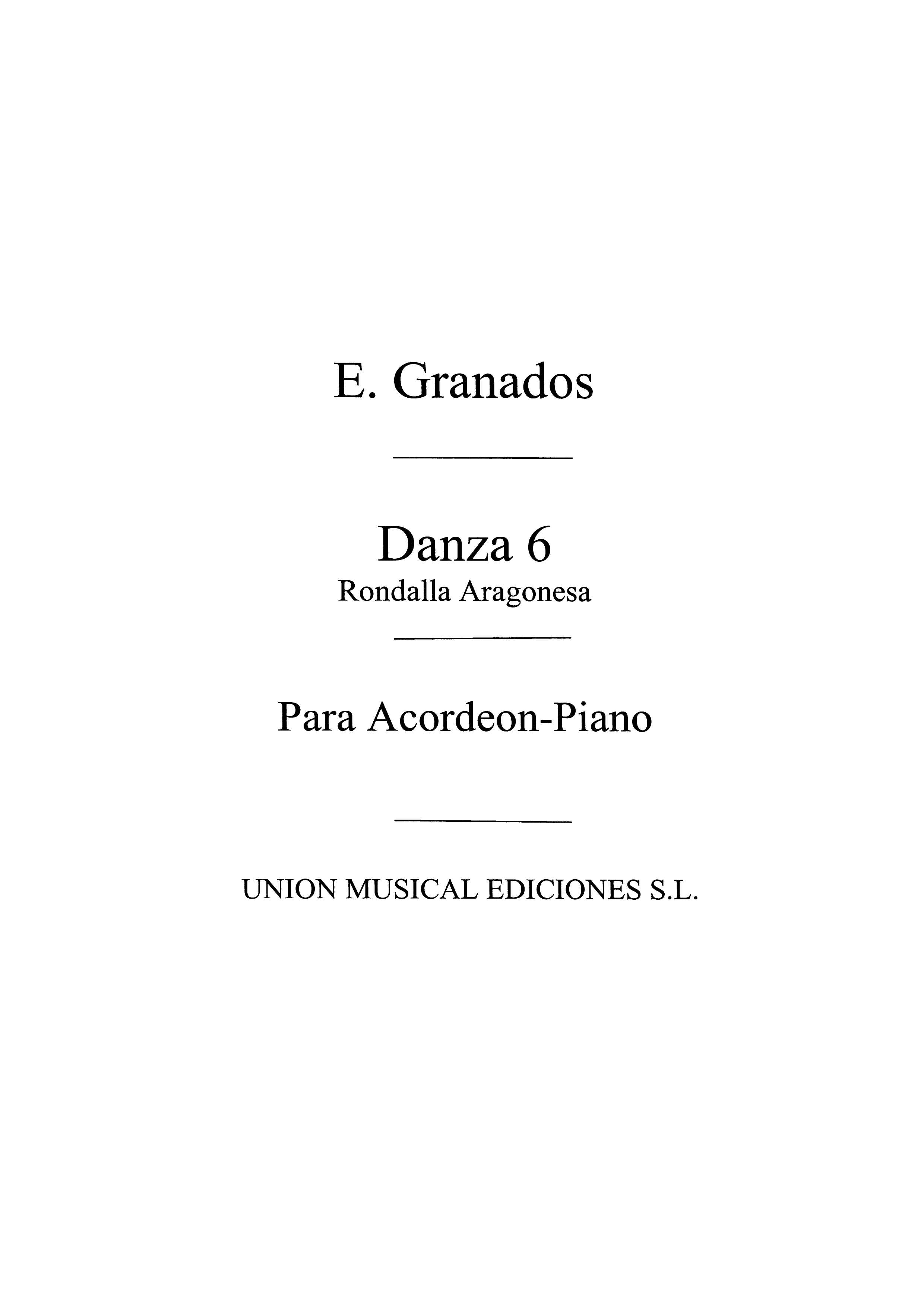 Granados: Danza Espanola No.6 Rondalla Aragonesa (Biok) for Accordion