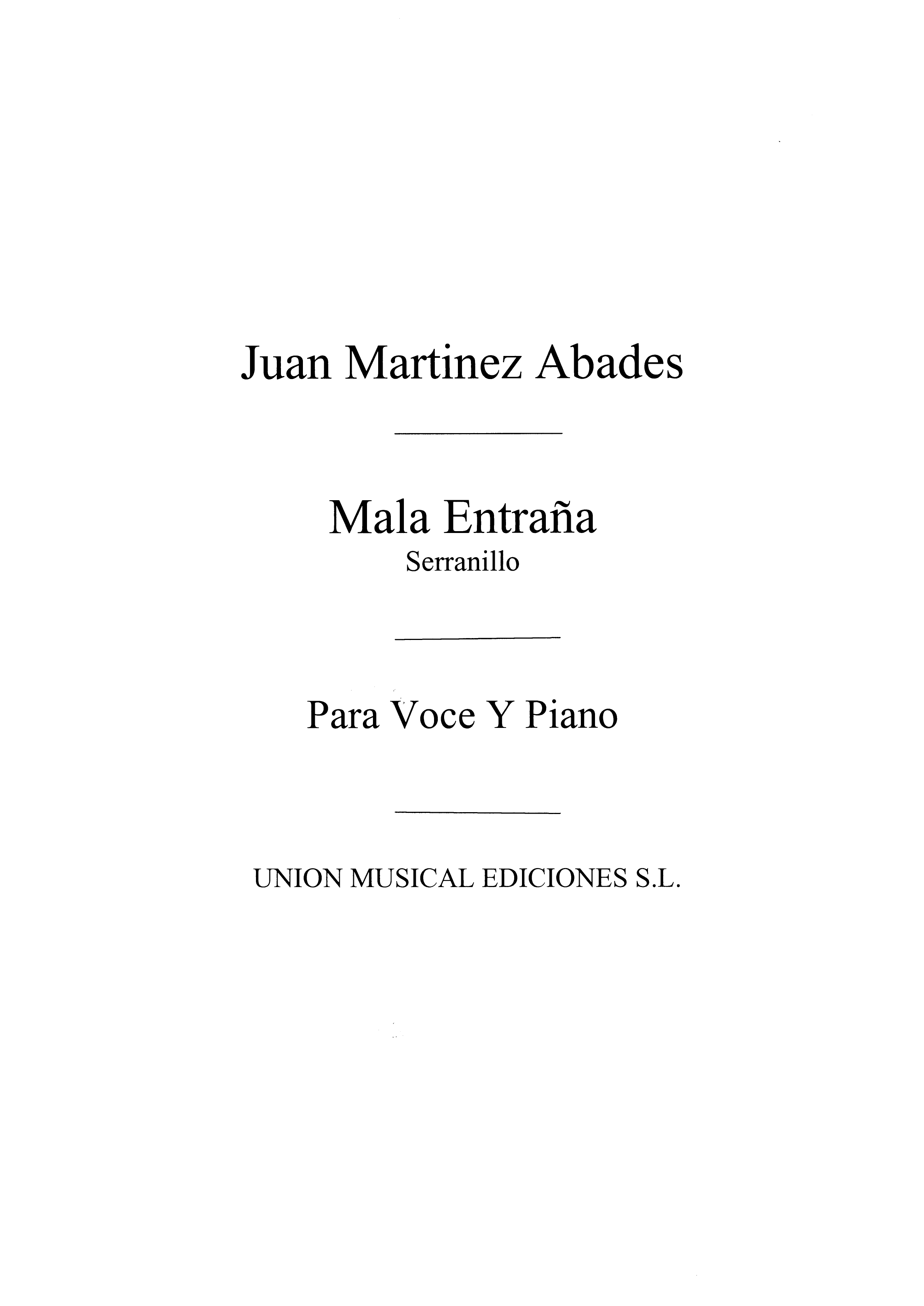 Martinez Abades: Mala Entrana (Serranillo) (Biok) for Accordion