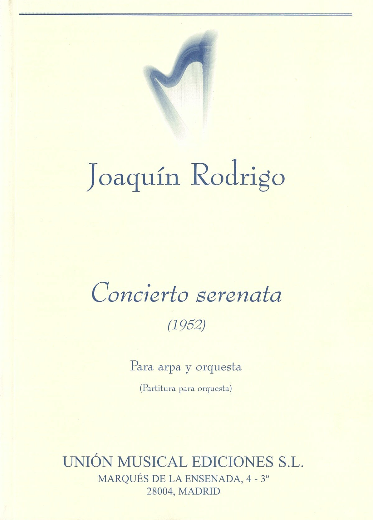 Rodrigo: Concierto Serenata Para Arpa Y Orquesta (Miniature Score)