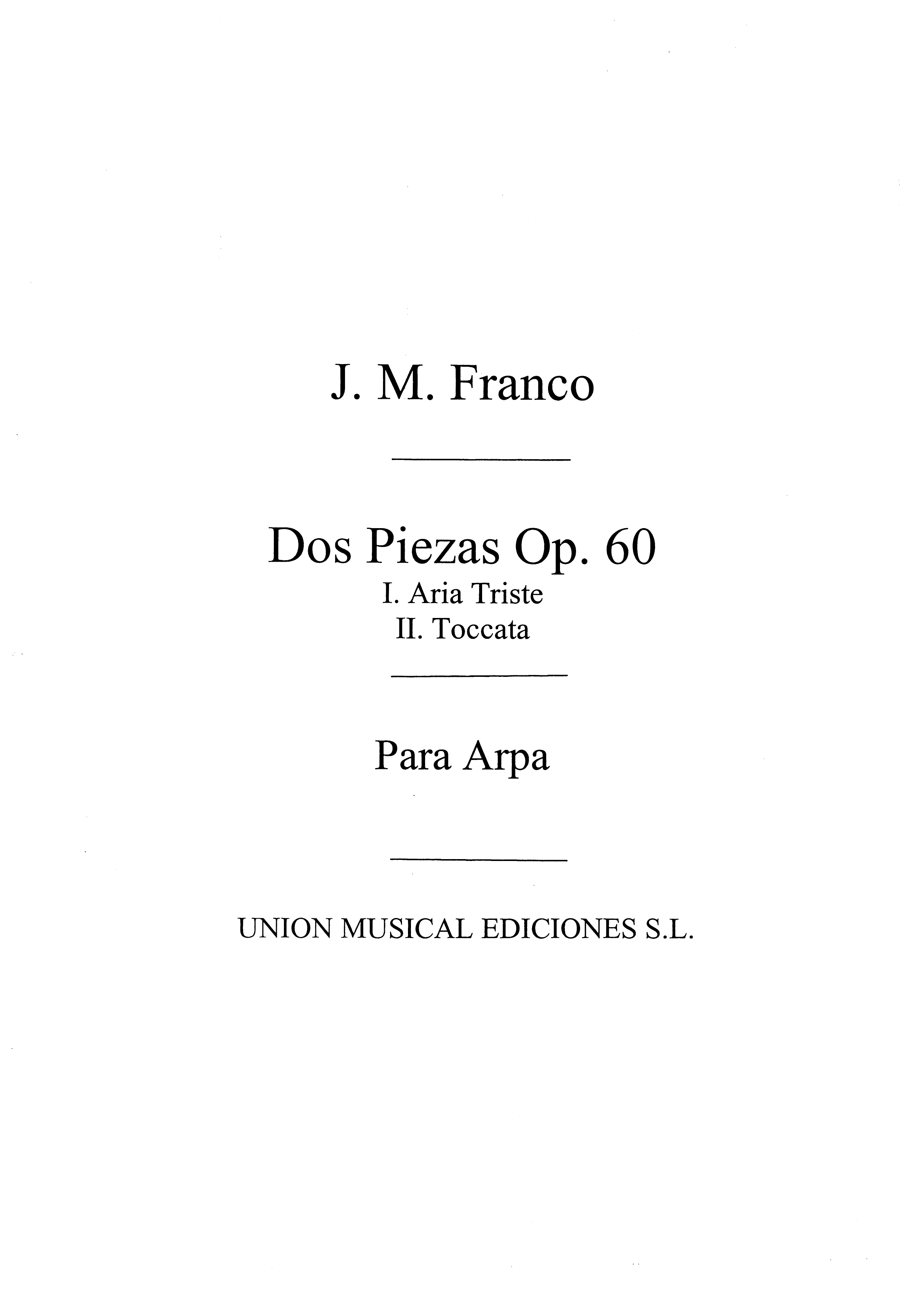 Franco: Dos Piezas Op.60 for Harp