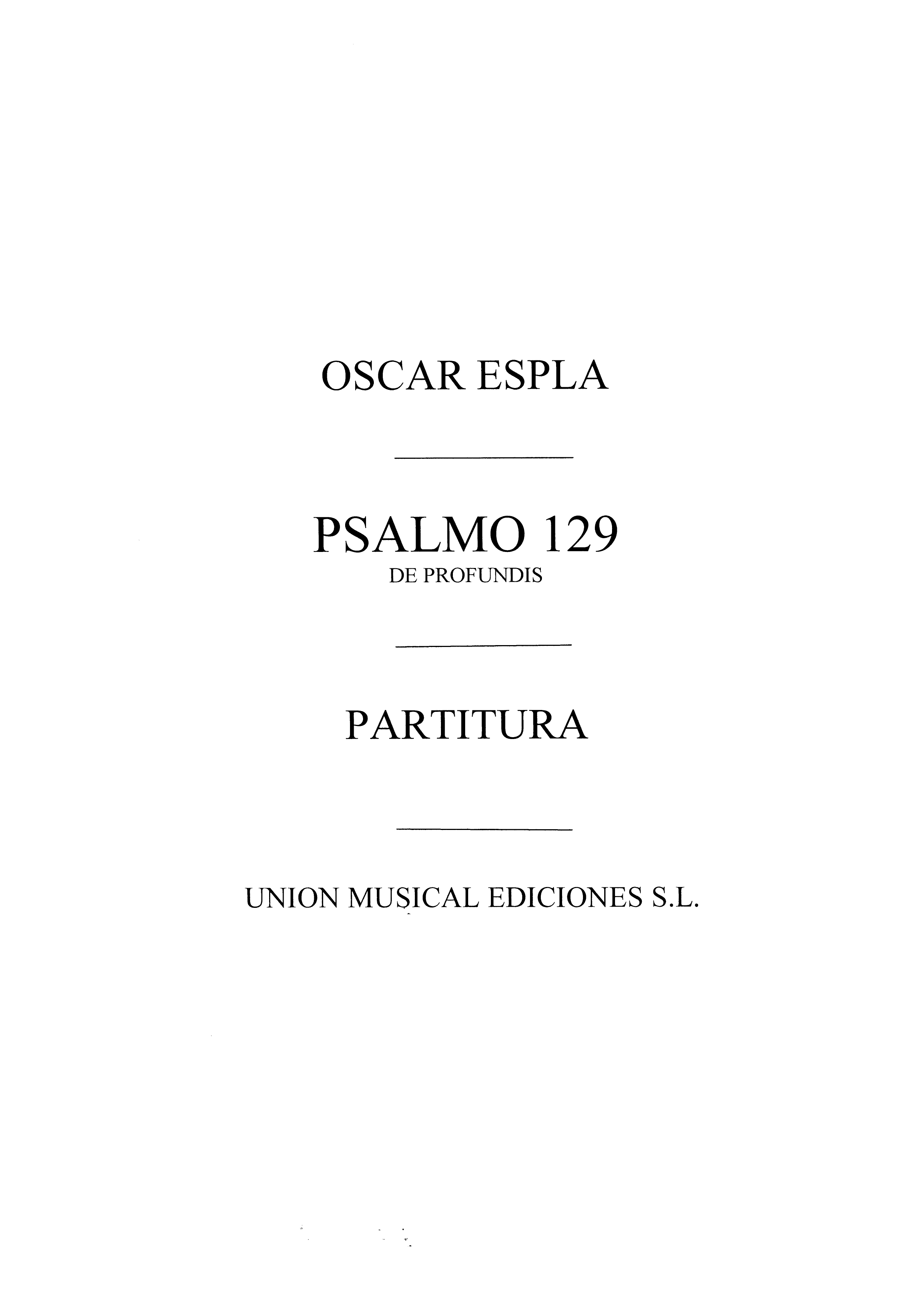 Espla Psalmo 129 De Profundis Score