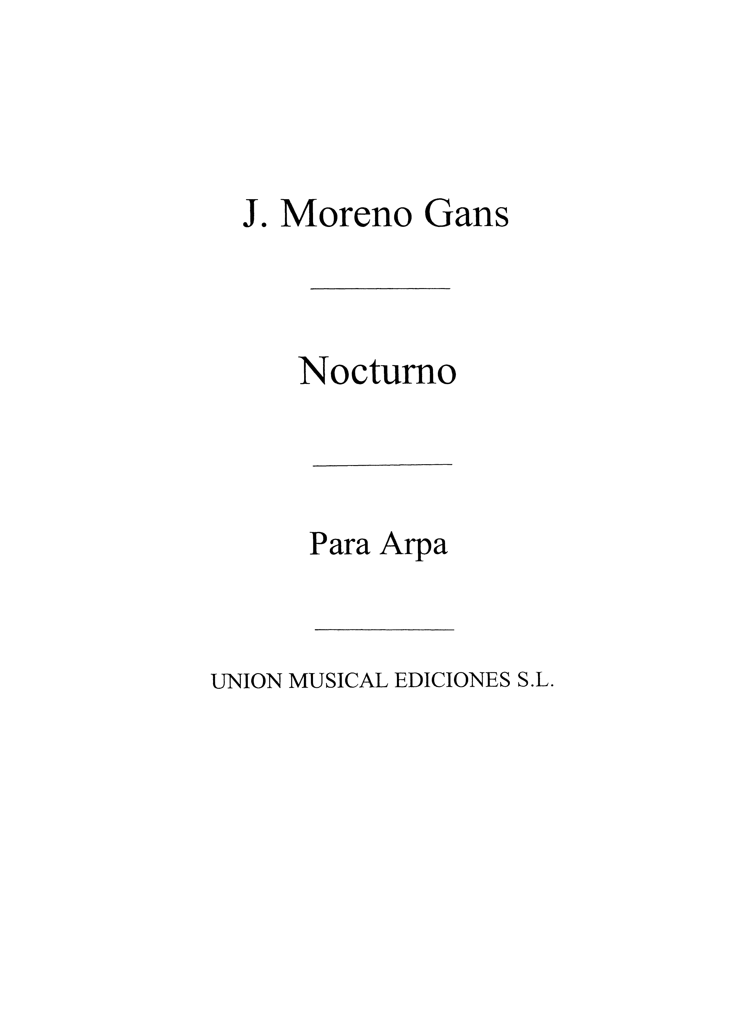 Moreno Gans: Nocturno for Harp