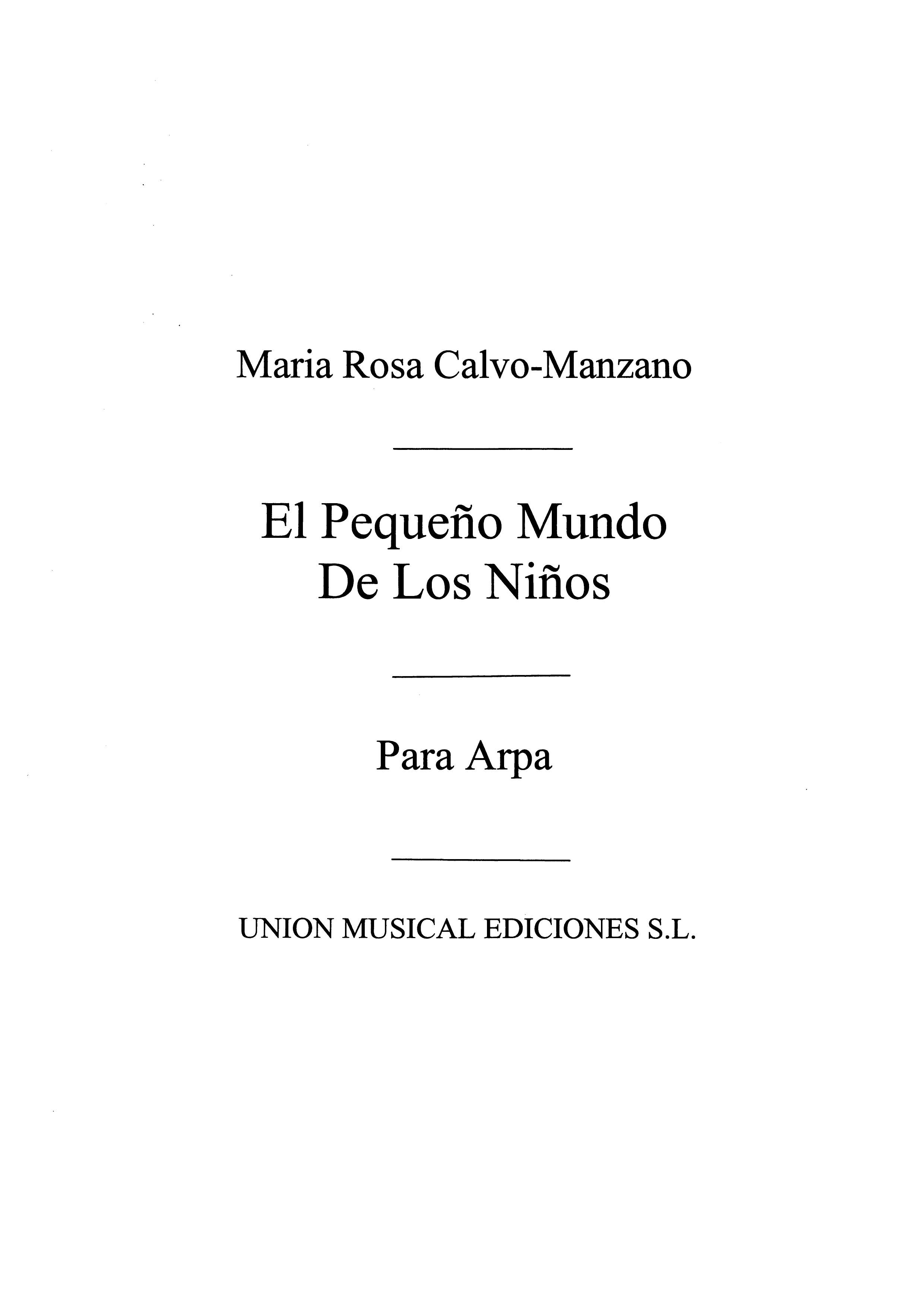 Calvo Manzano: El Pequeno Mundo De Los Ninos for Harp