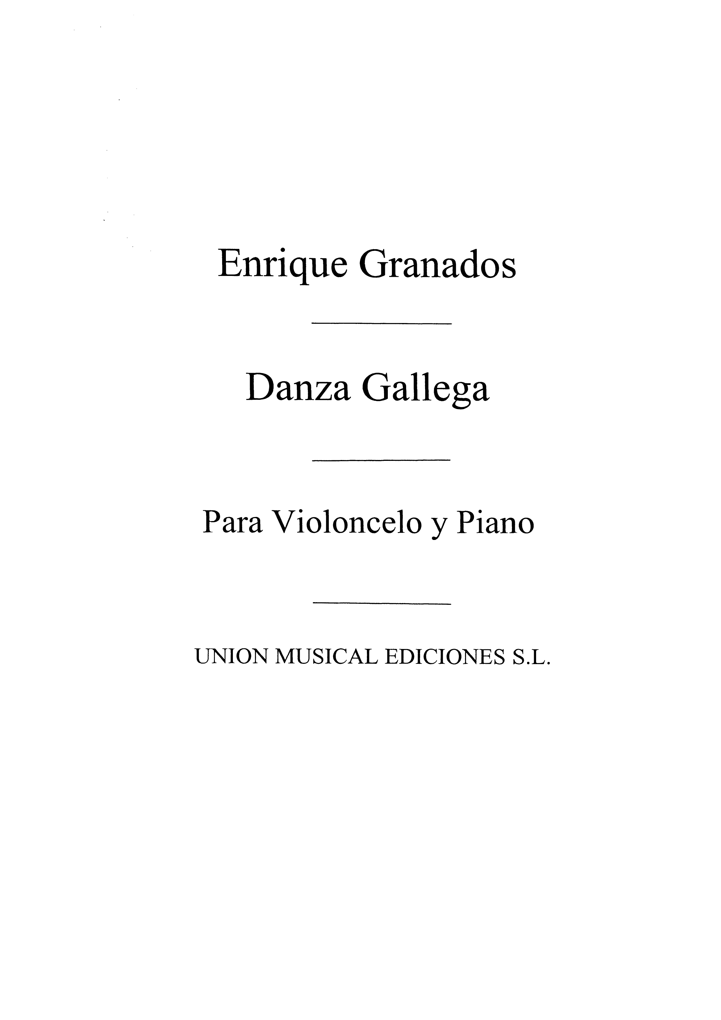 Granados: Gallega for Cello and Piano