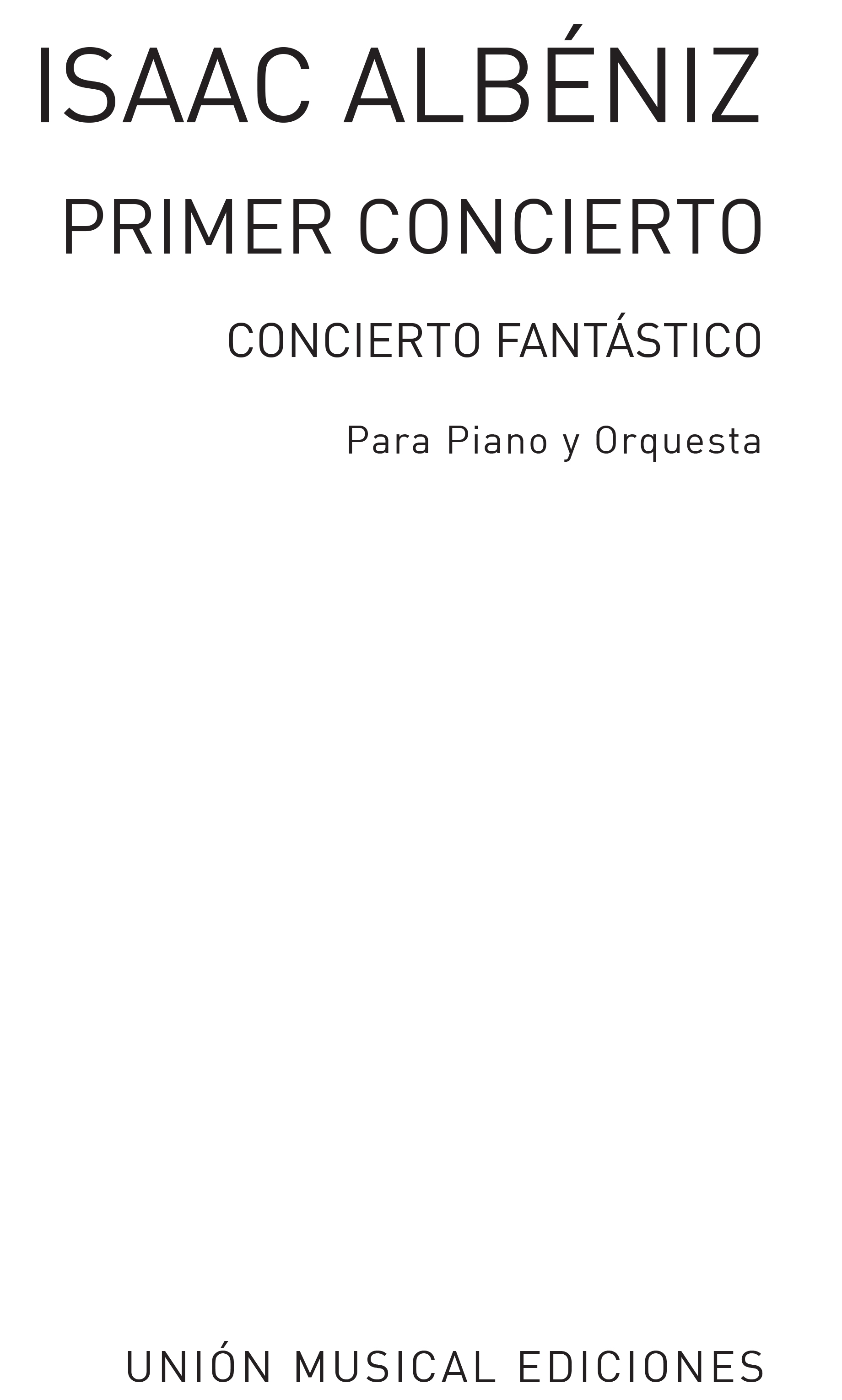 Isaac Albeniz: Concierto Fantastico Op.78 (Miniature Score)