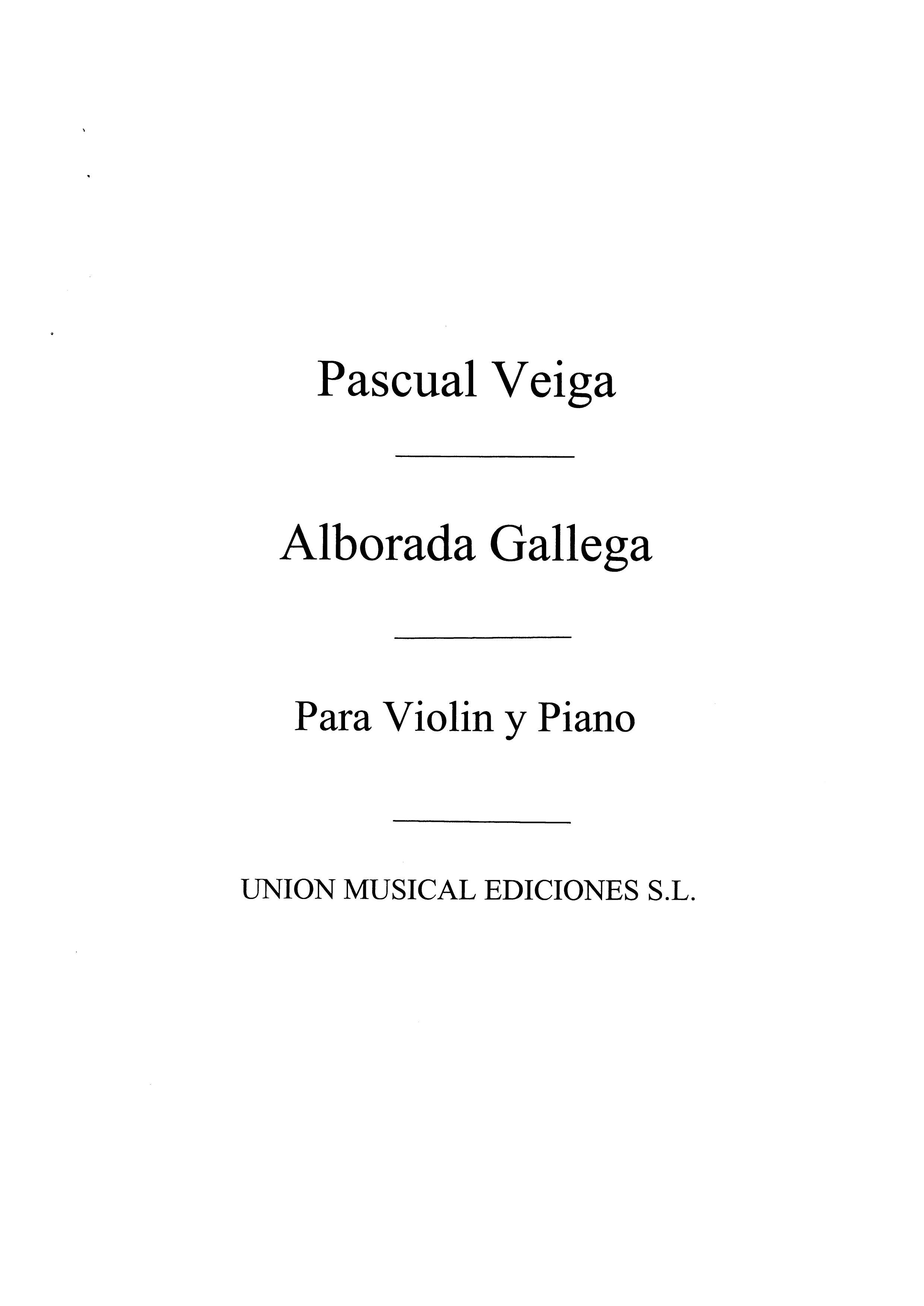 Veiga: Alborada Gallega for Violin and Piano