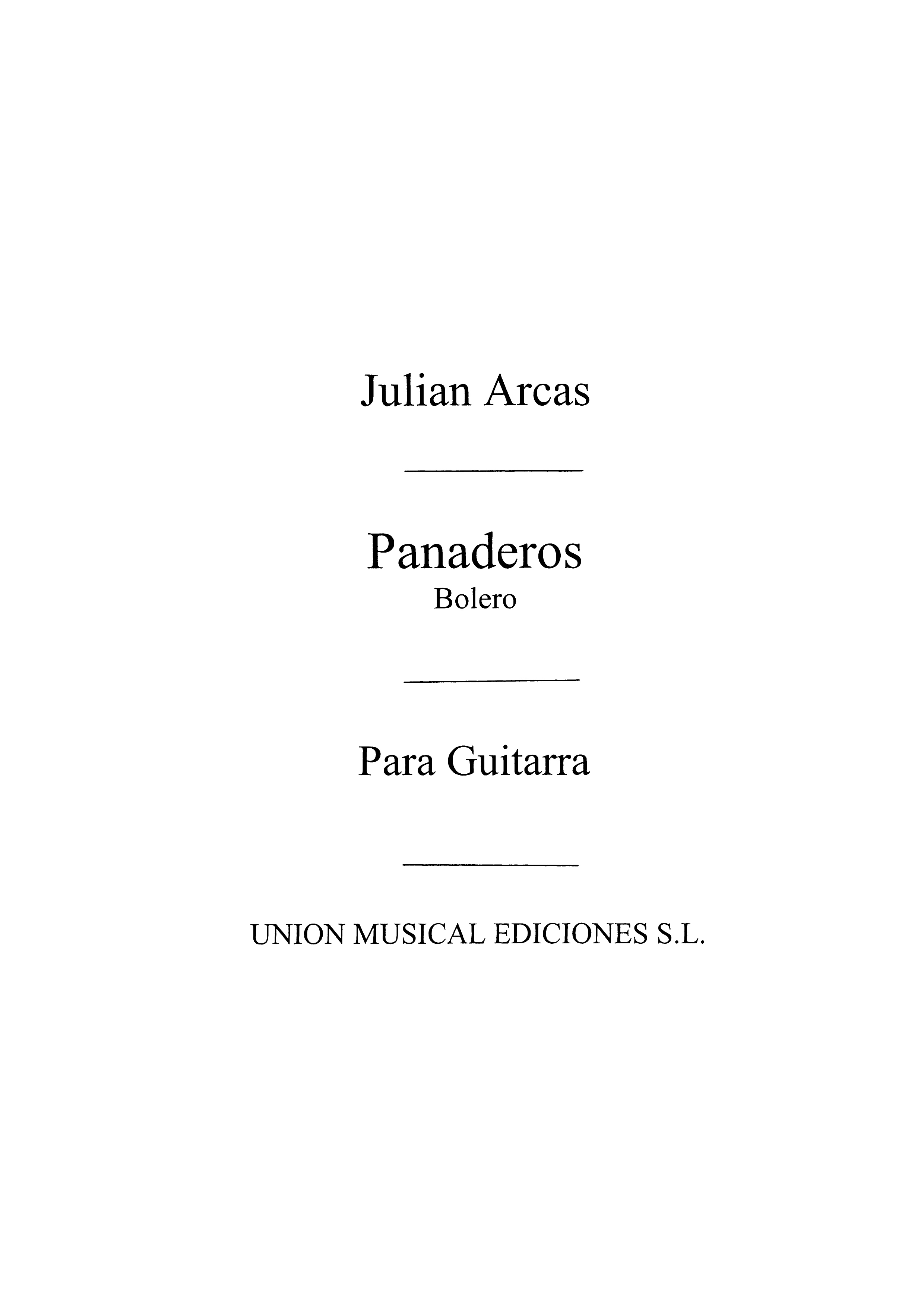 Arcas: Panaderos Bolero (Maravilla) for Guitar