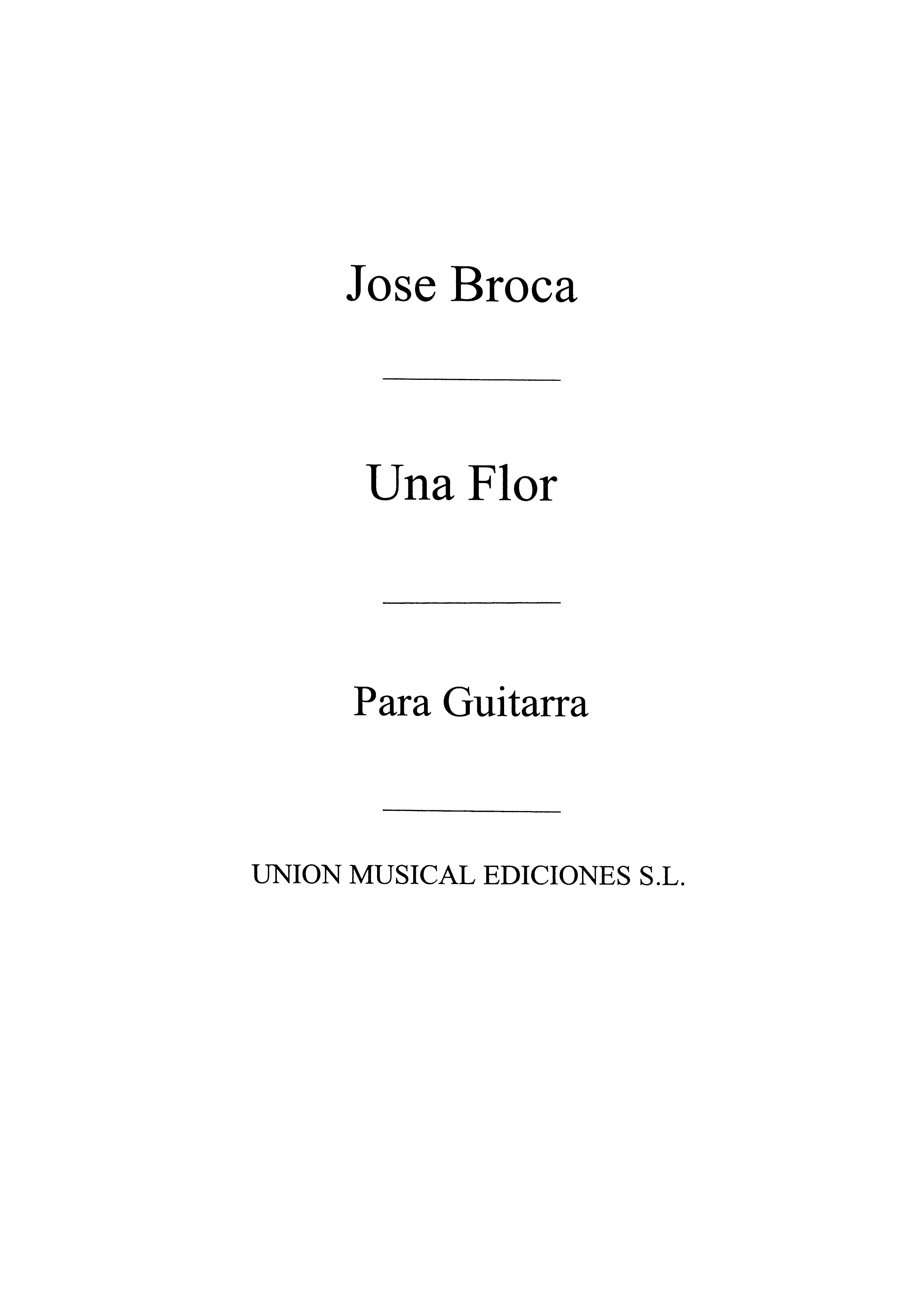 Broca: Una Flor, Mazurka (Balaguer) for Guitar