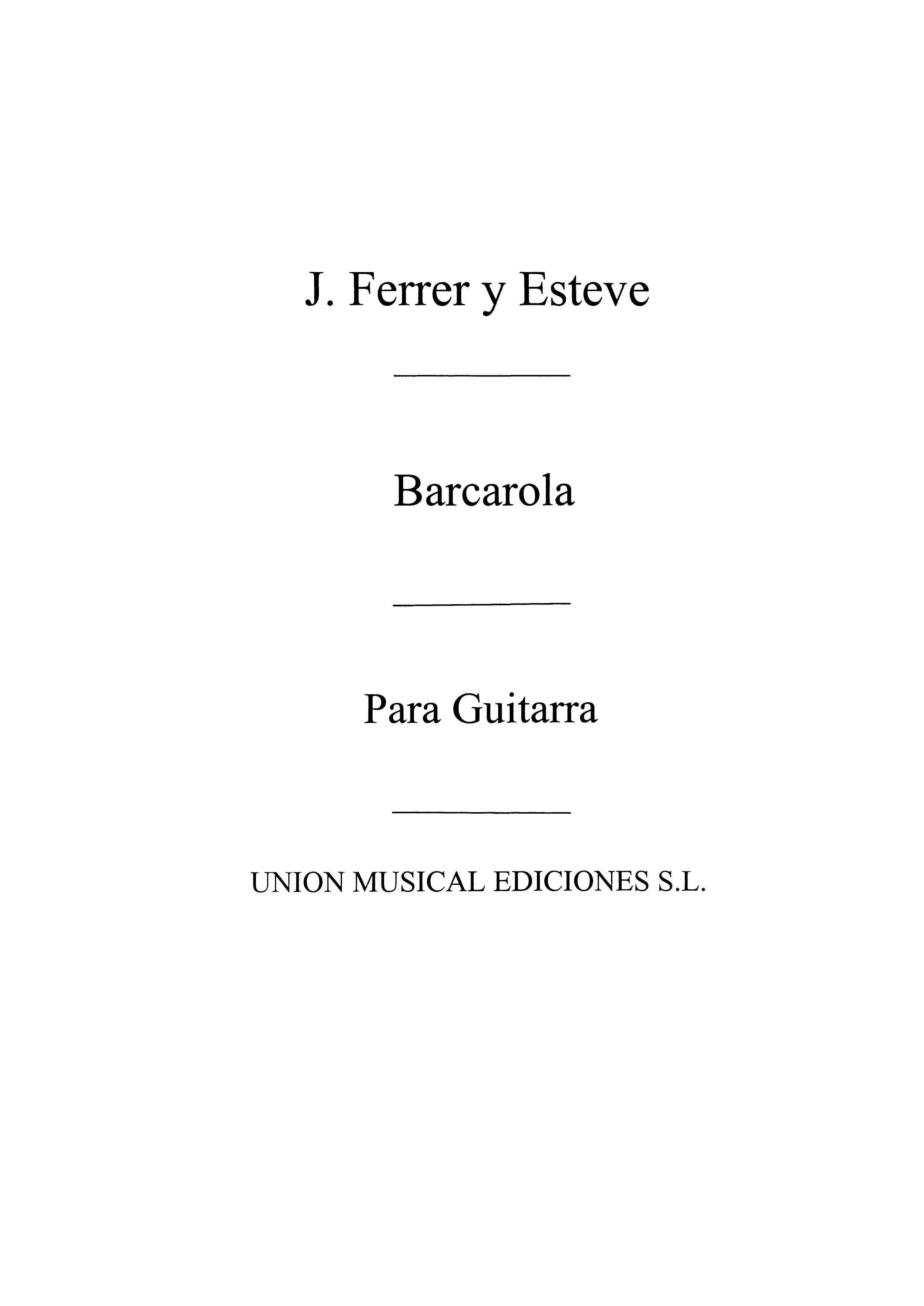 Ferrer: Barcarola Op.54 for Guitar