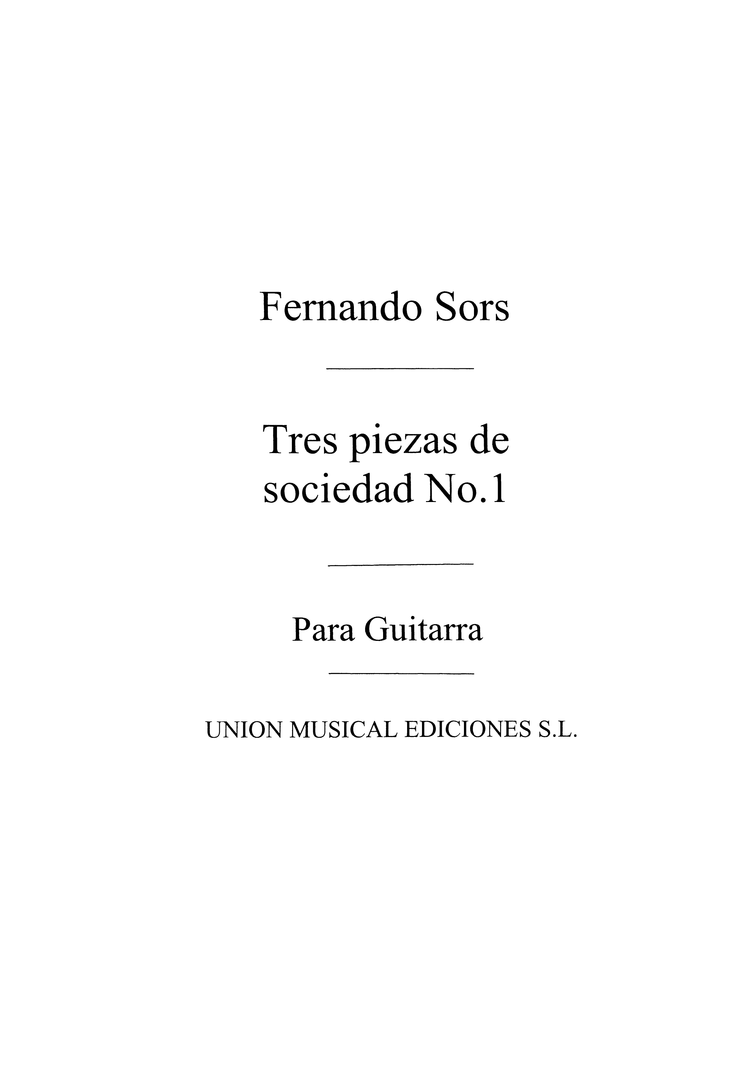 Sors: Tres Peizas De Sociedad No.1 for Guitar