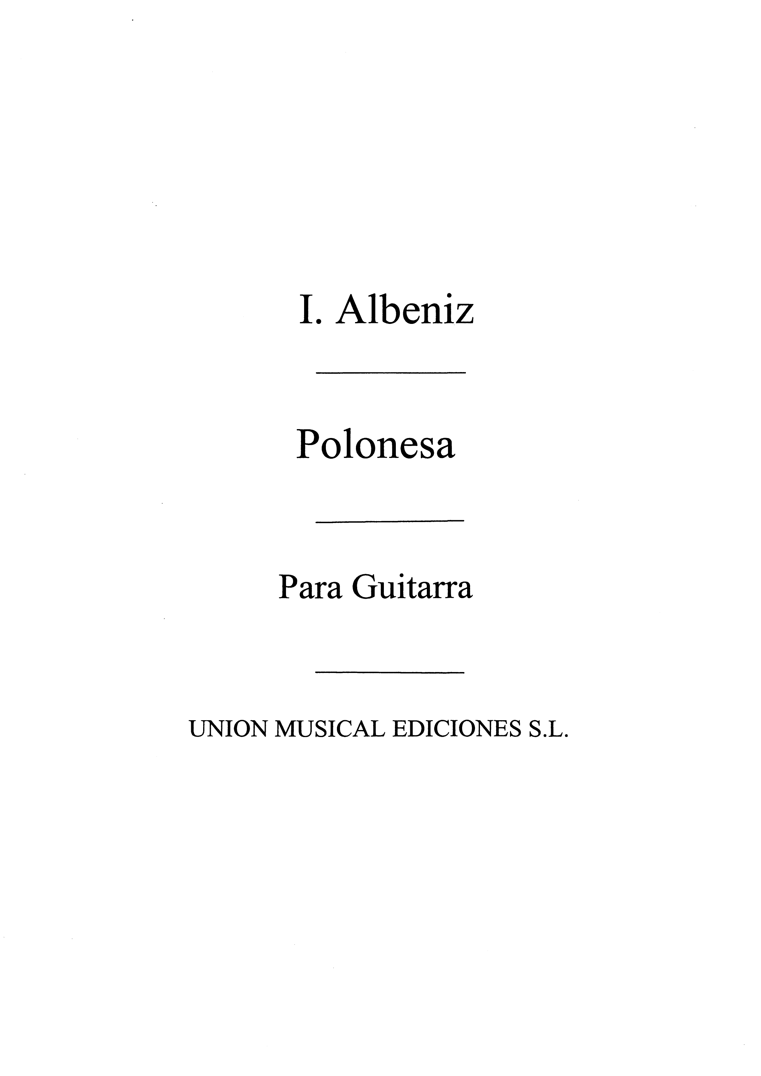 Albeniz: Polonesa (Garcia Fortea) for guitar