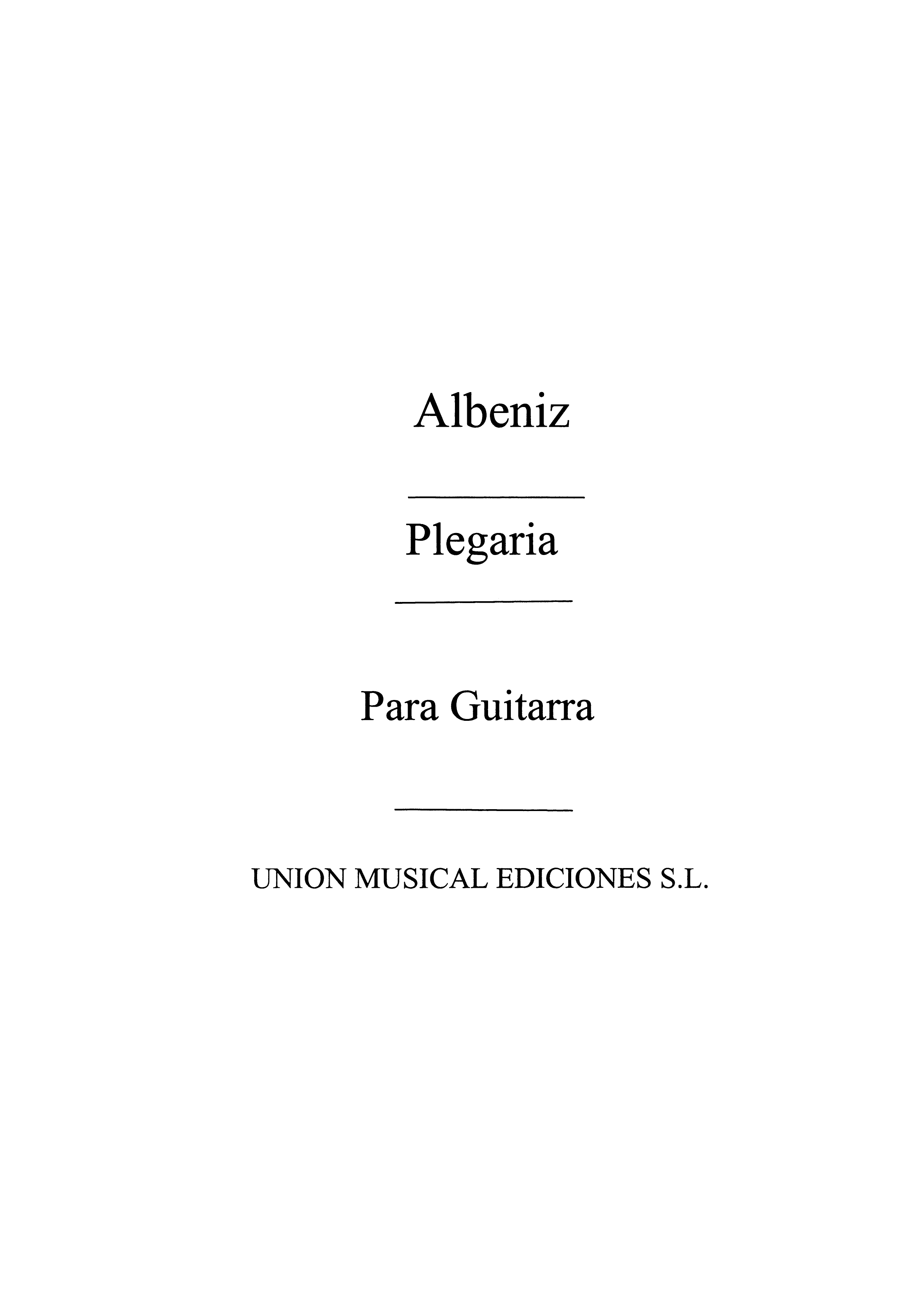 Albeniz: Plegaria (Garcia Fortea) for guitar