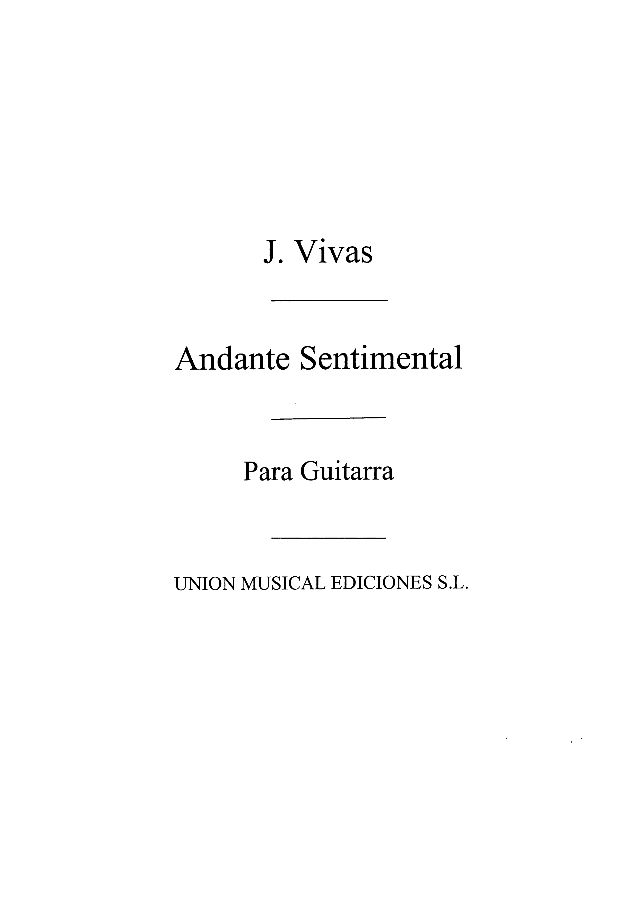 Vinas: Andante Sentimental for Guitar