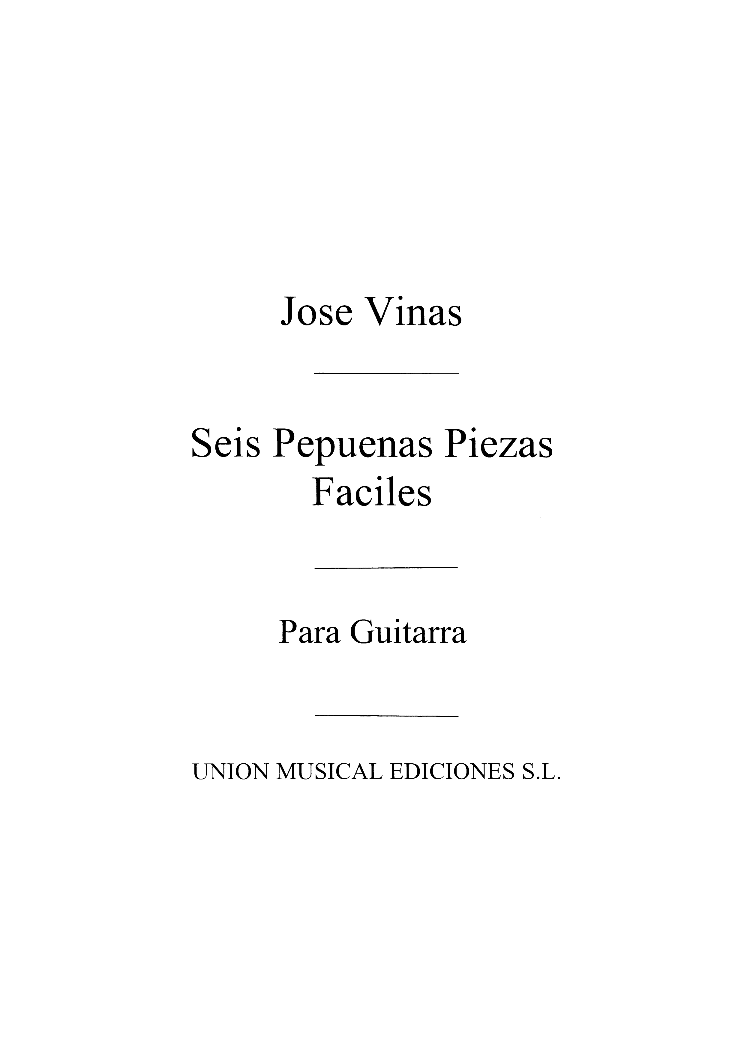 Vinas: Seis Pequenas Piezas Faciles (Balaguer) for Guitar