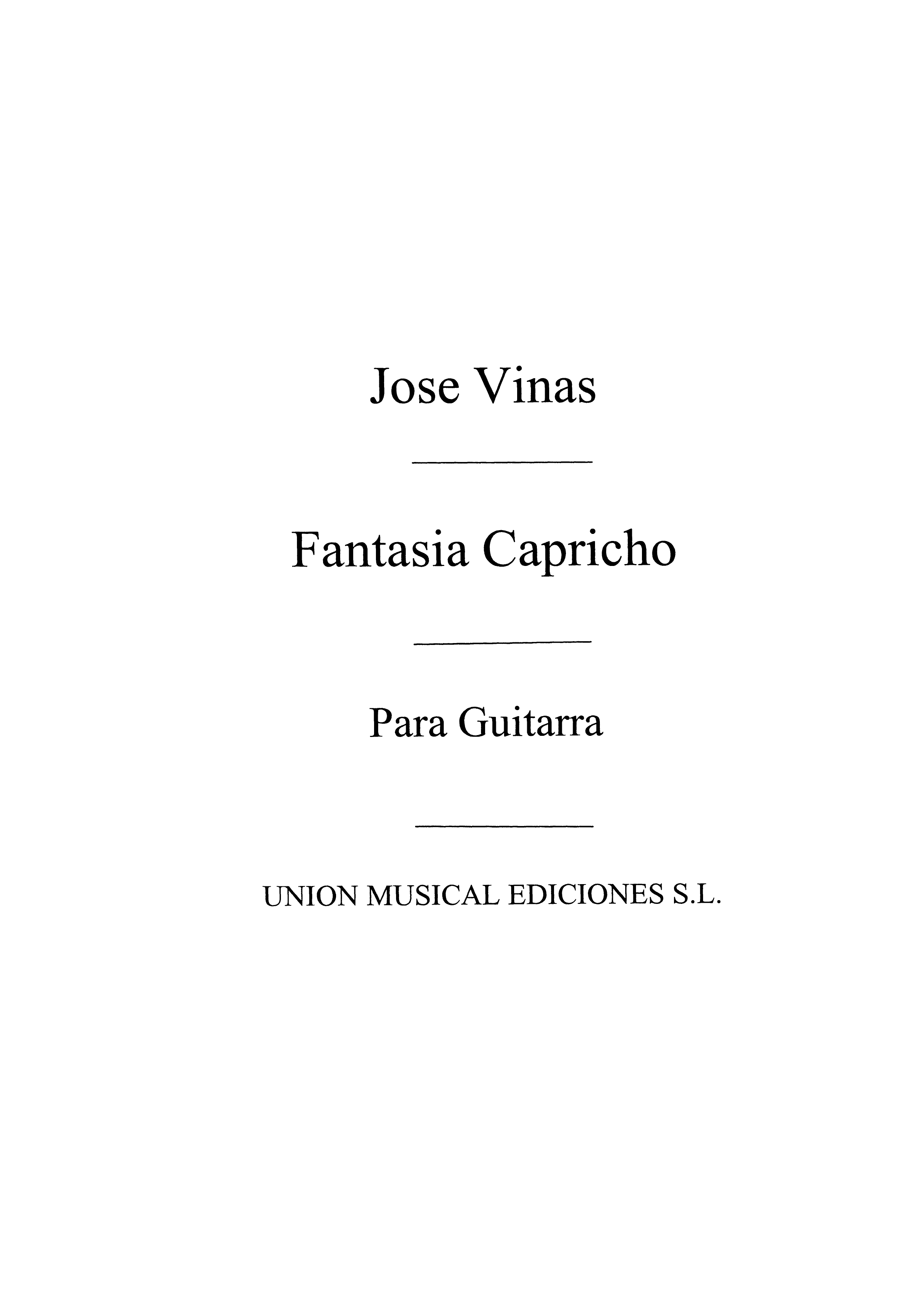 Vinas: Fantasia Capricho En La Mayor for Guitar