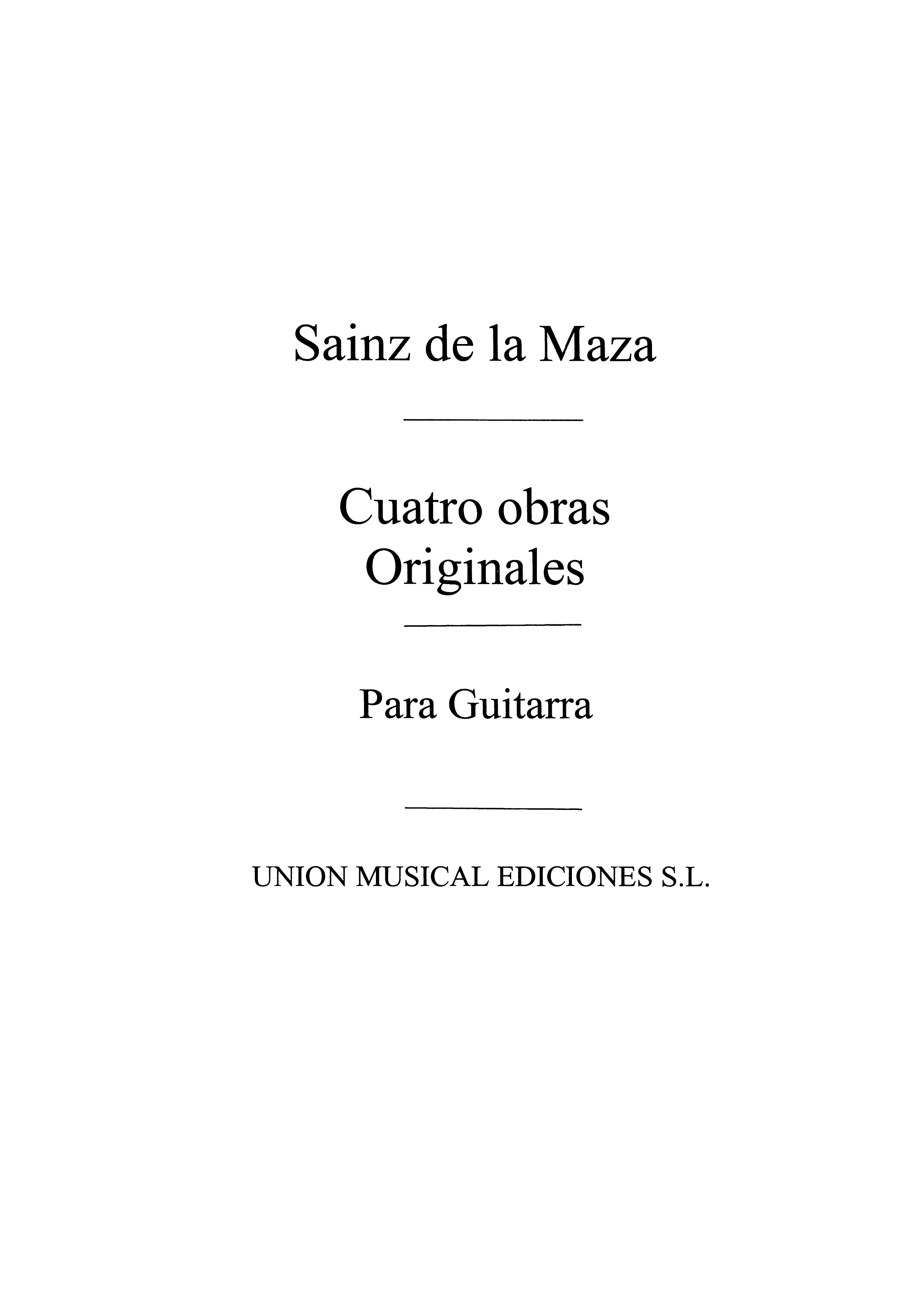 Sainz De La Maza, R: Cantilena for Guitar