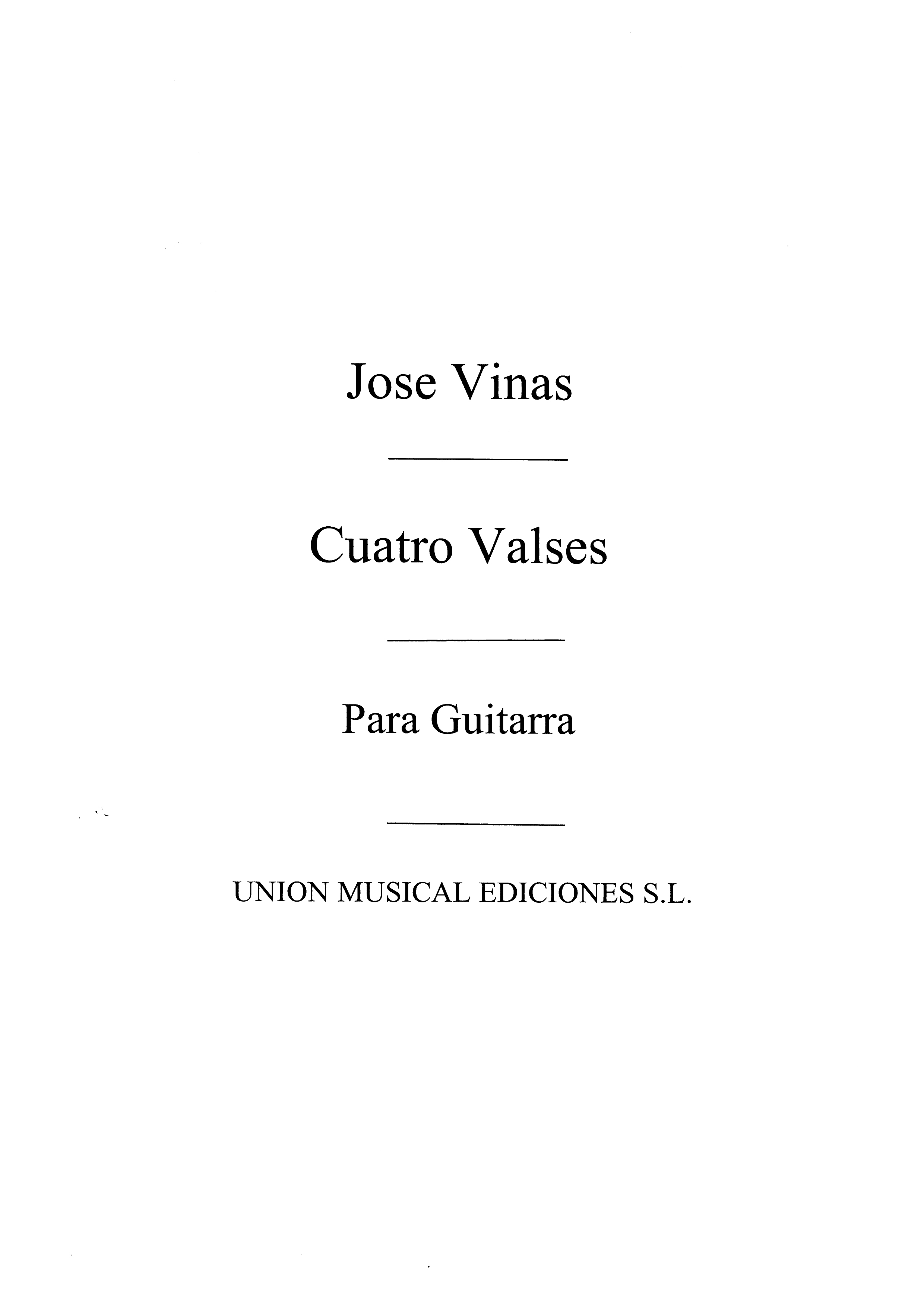 Vinas: Cuatro Valses (Balaguer) for Guitar