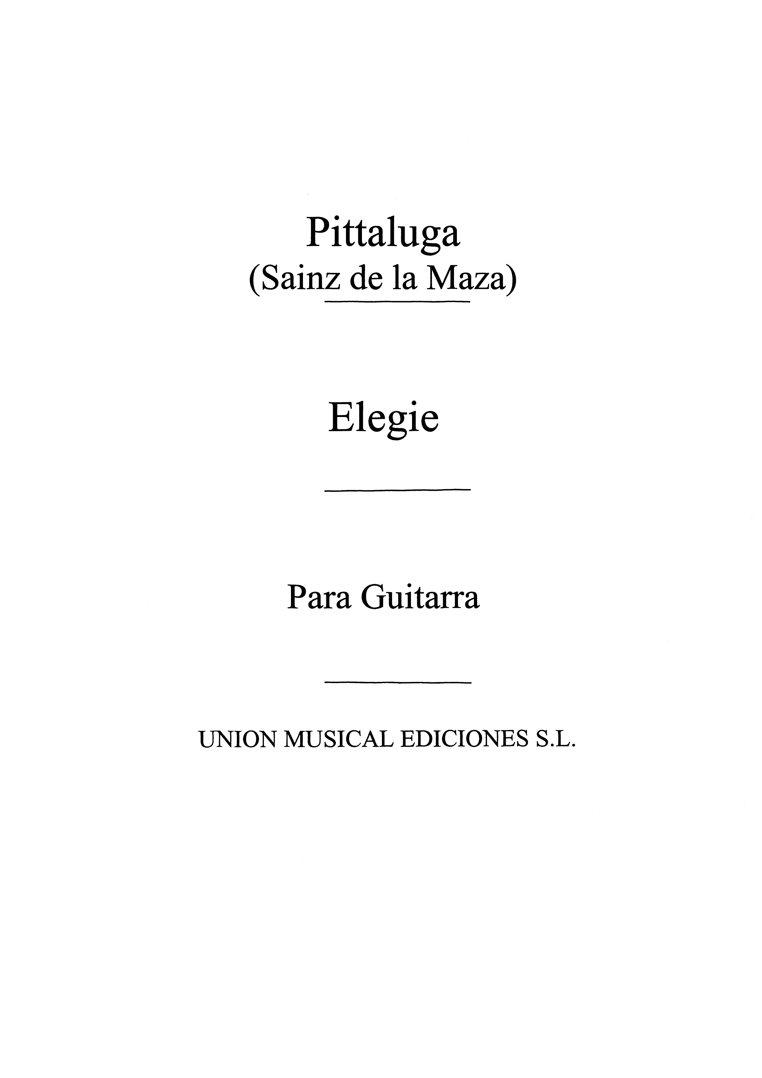 Pittaluga: Elegia Homenaje Para La Tumba De Murnay for Guitar