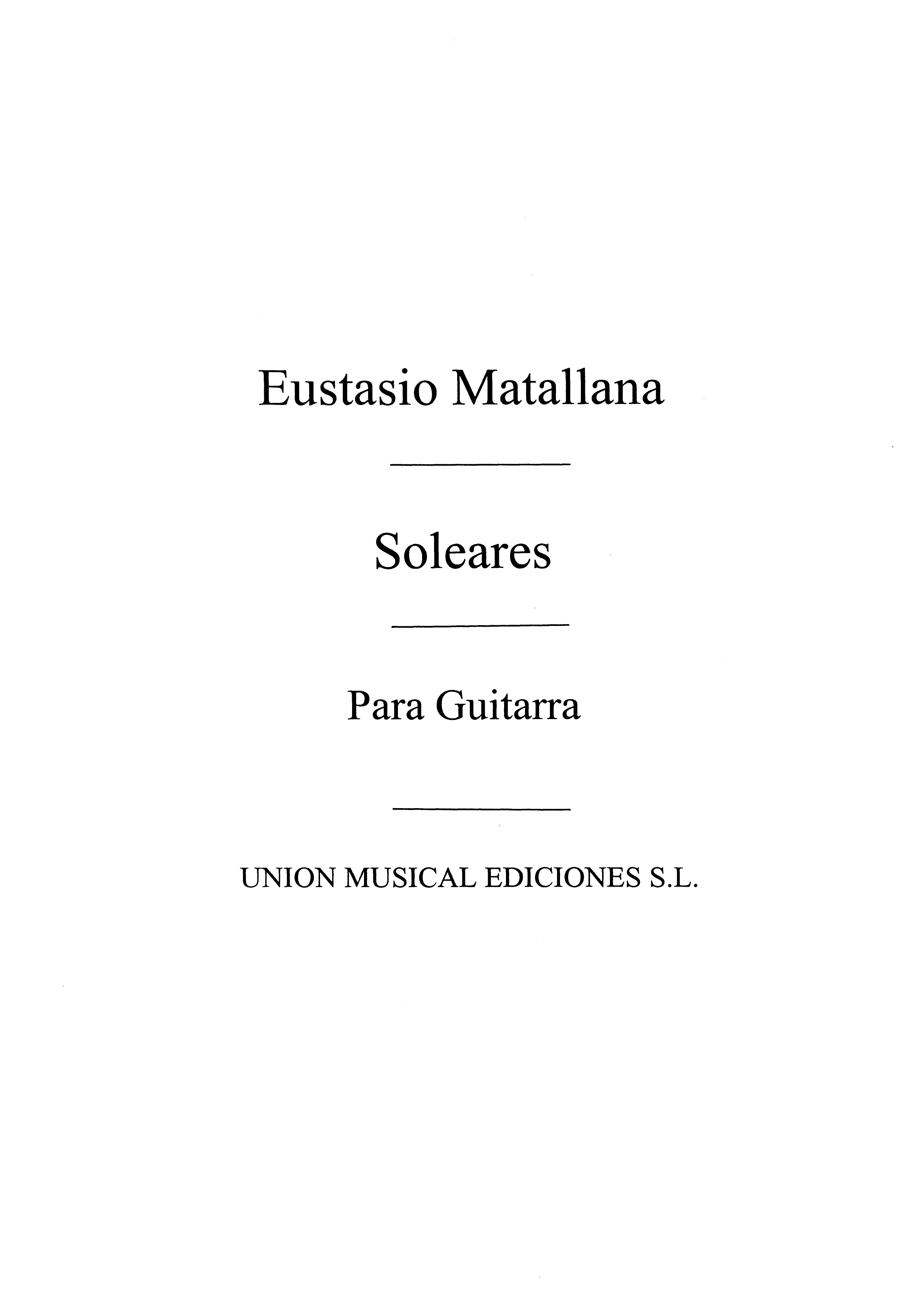 Matallana: Soleares No.7 From Bailes Populares Espanoles for Guitar