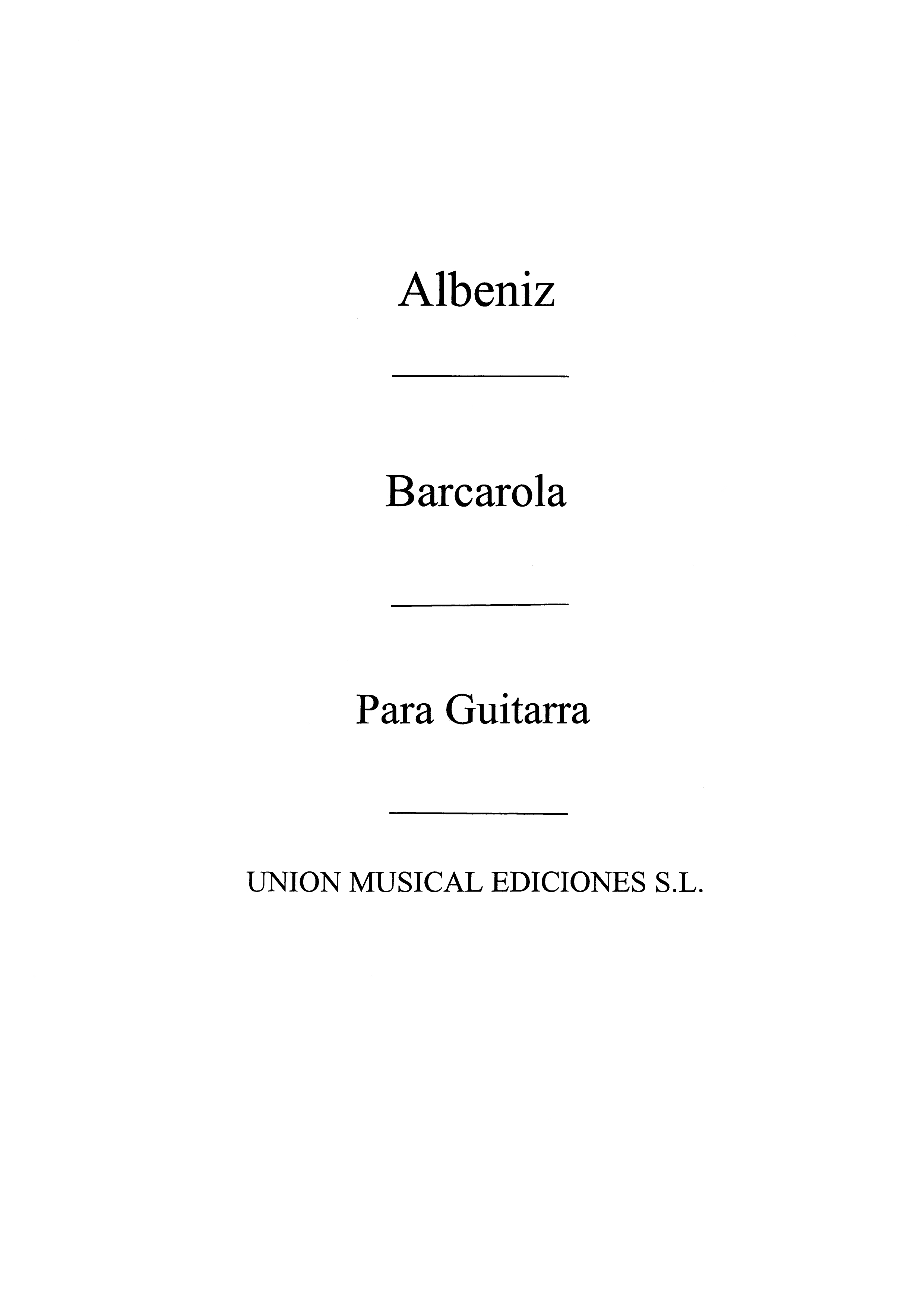 Albeniz: Barcarola Op.23(Chacon) for guitar