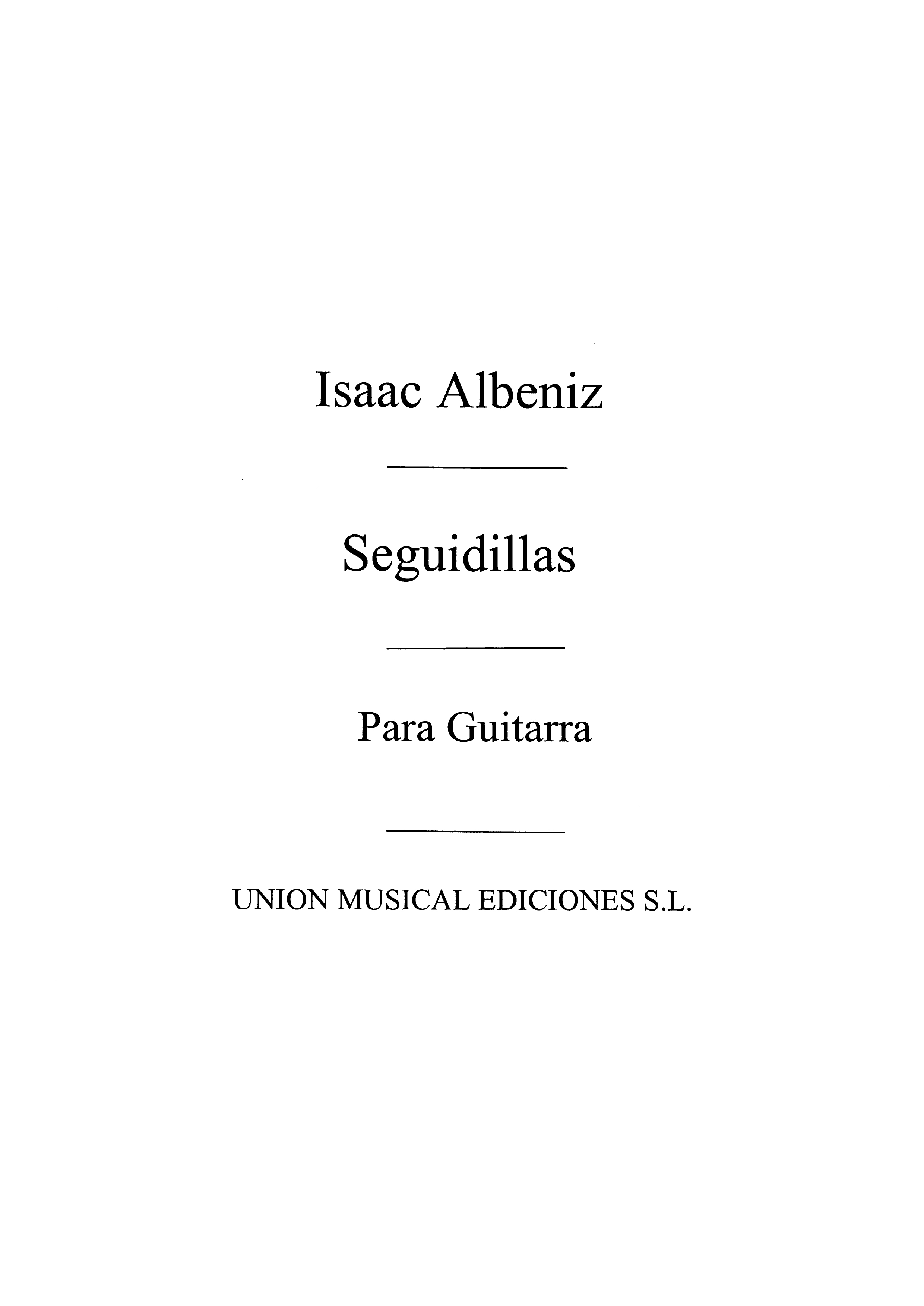 Albeniz: Seguidillas (Chacon) for Guitar